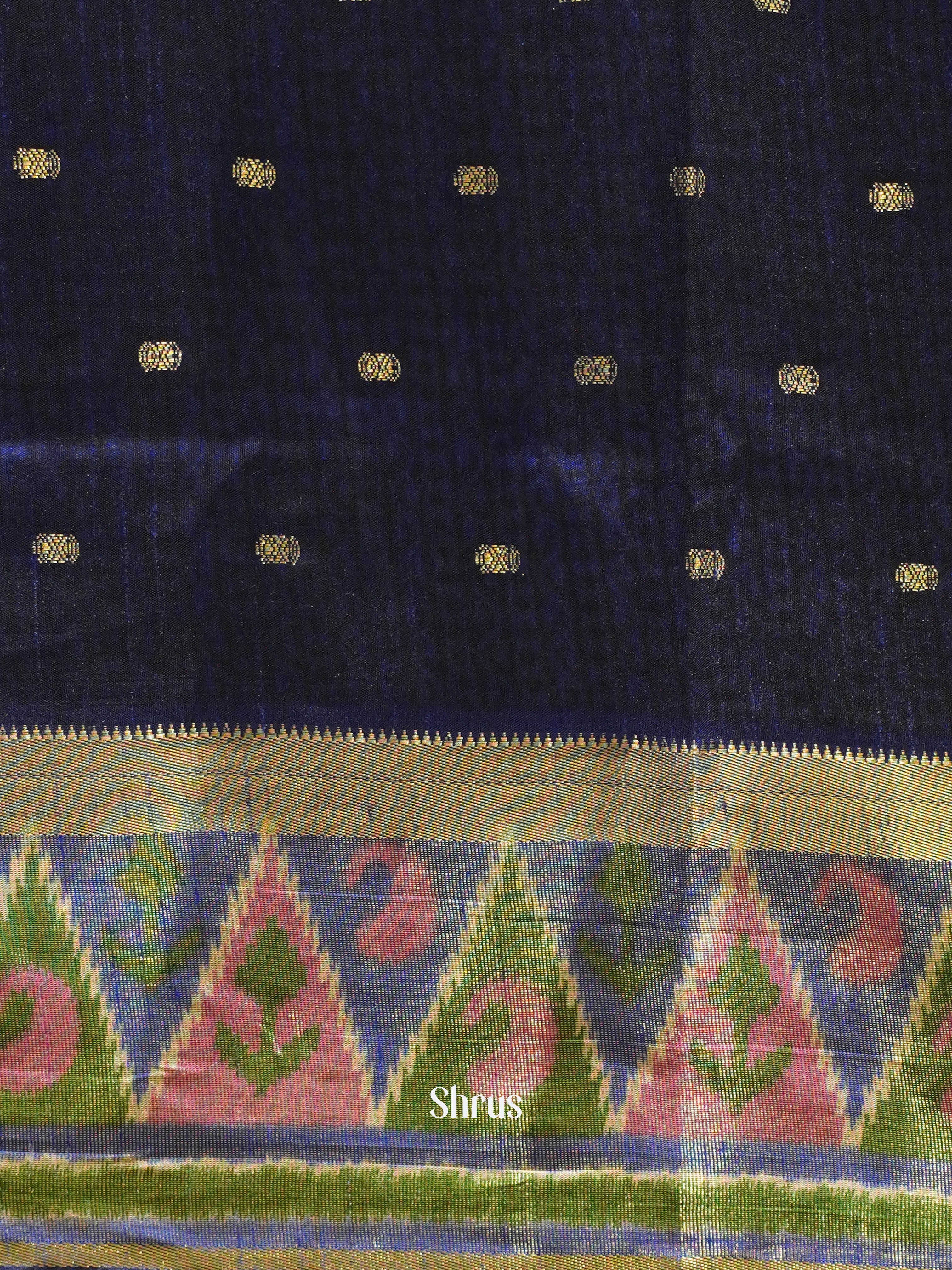 Purple & Blue - Semi Patola Saree - Shop on ShrusEternity.com
