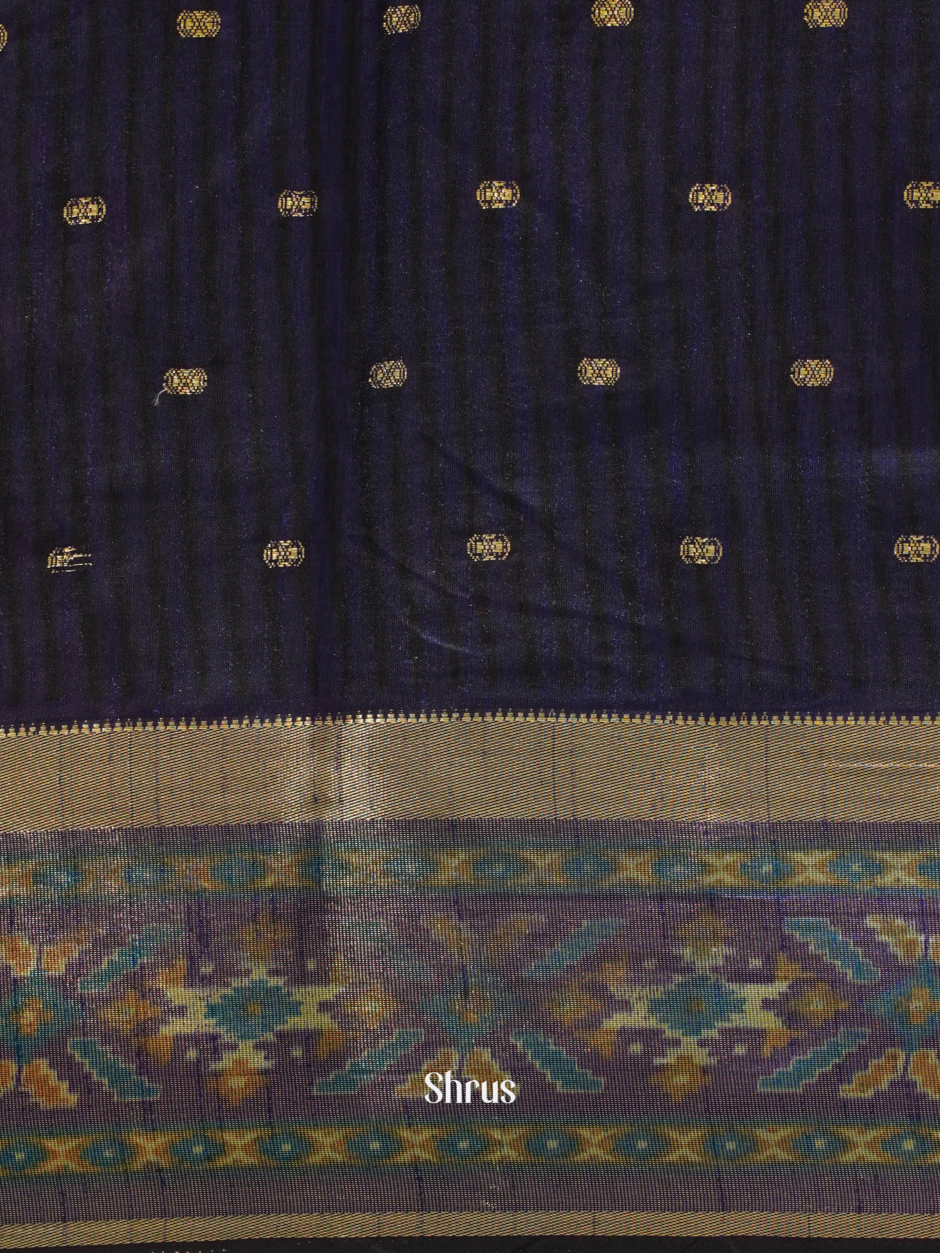 Blue & Purple - Semi Patola Saree - Shop on ShrusEternity.com