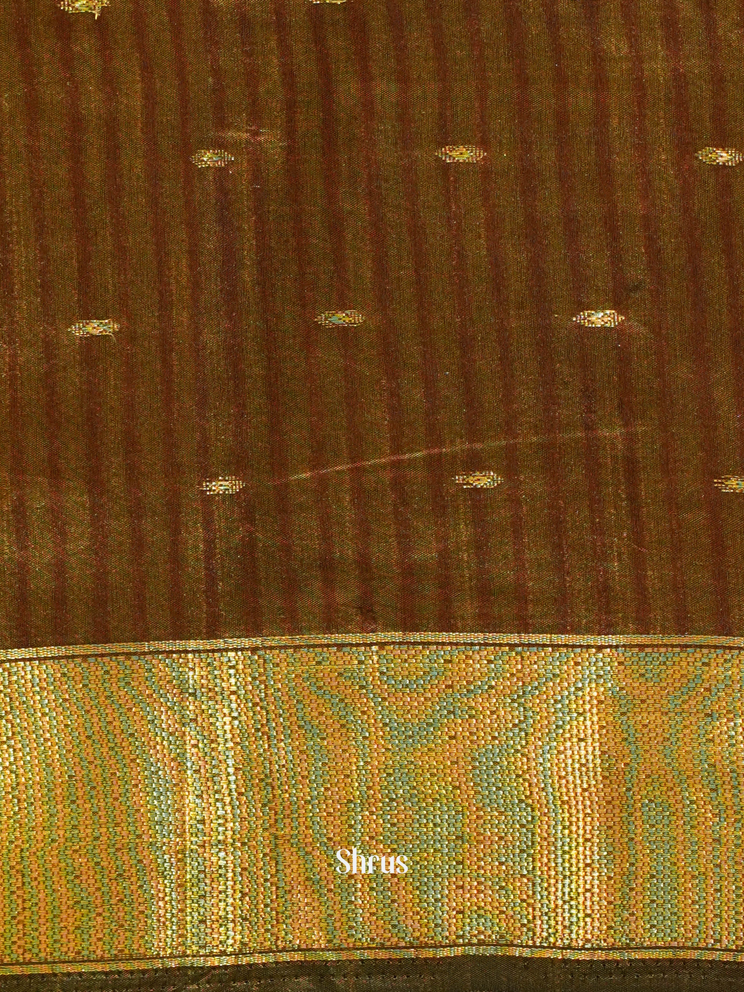 Green & Brown - Semi Patola Saree - Shop on ShrusEternity.com