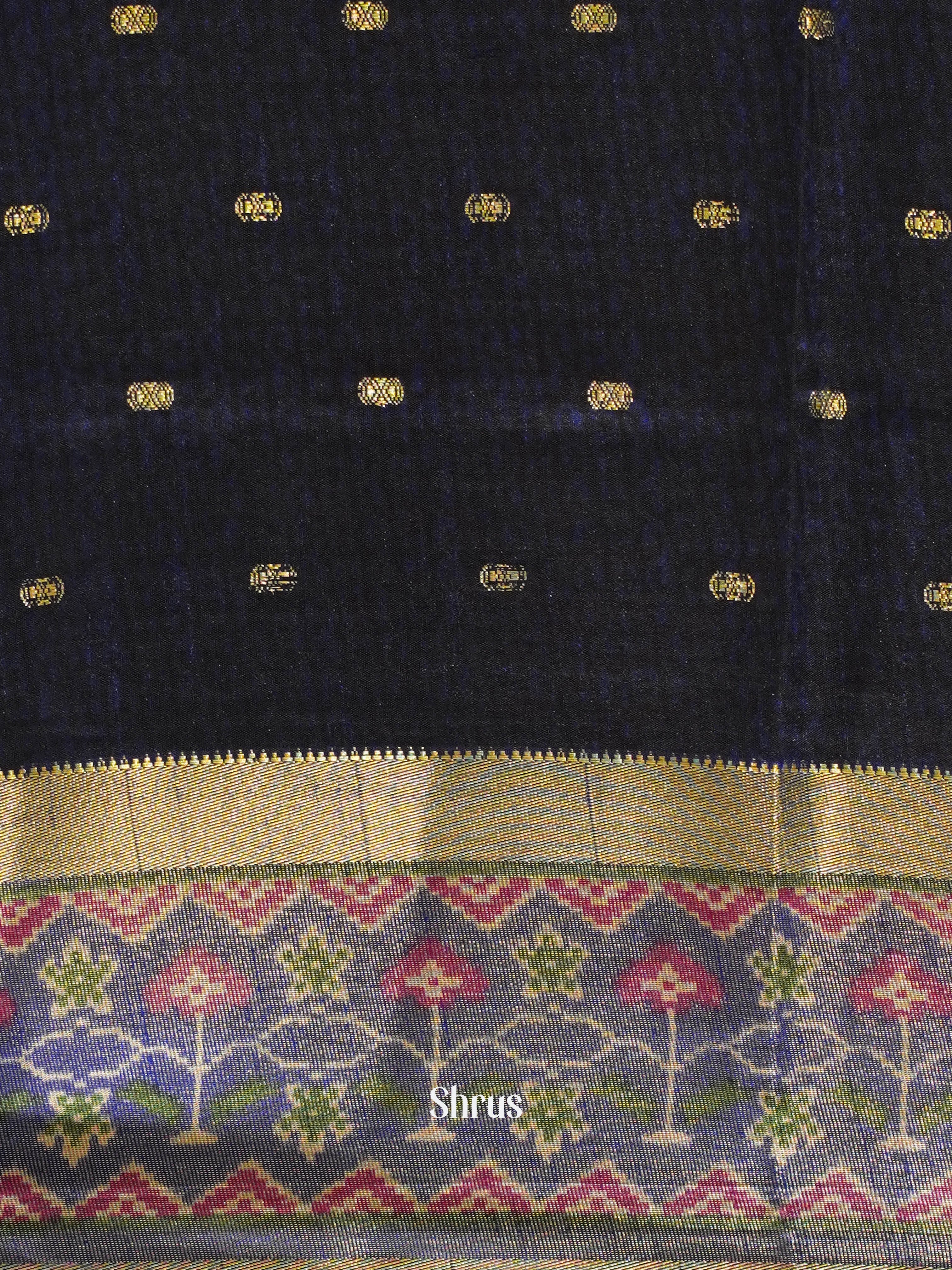 Purple & Blue - Semi Patola Saree - Shop on ShrusEternity.com