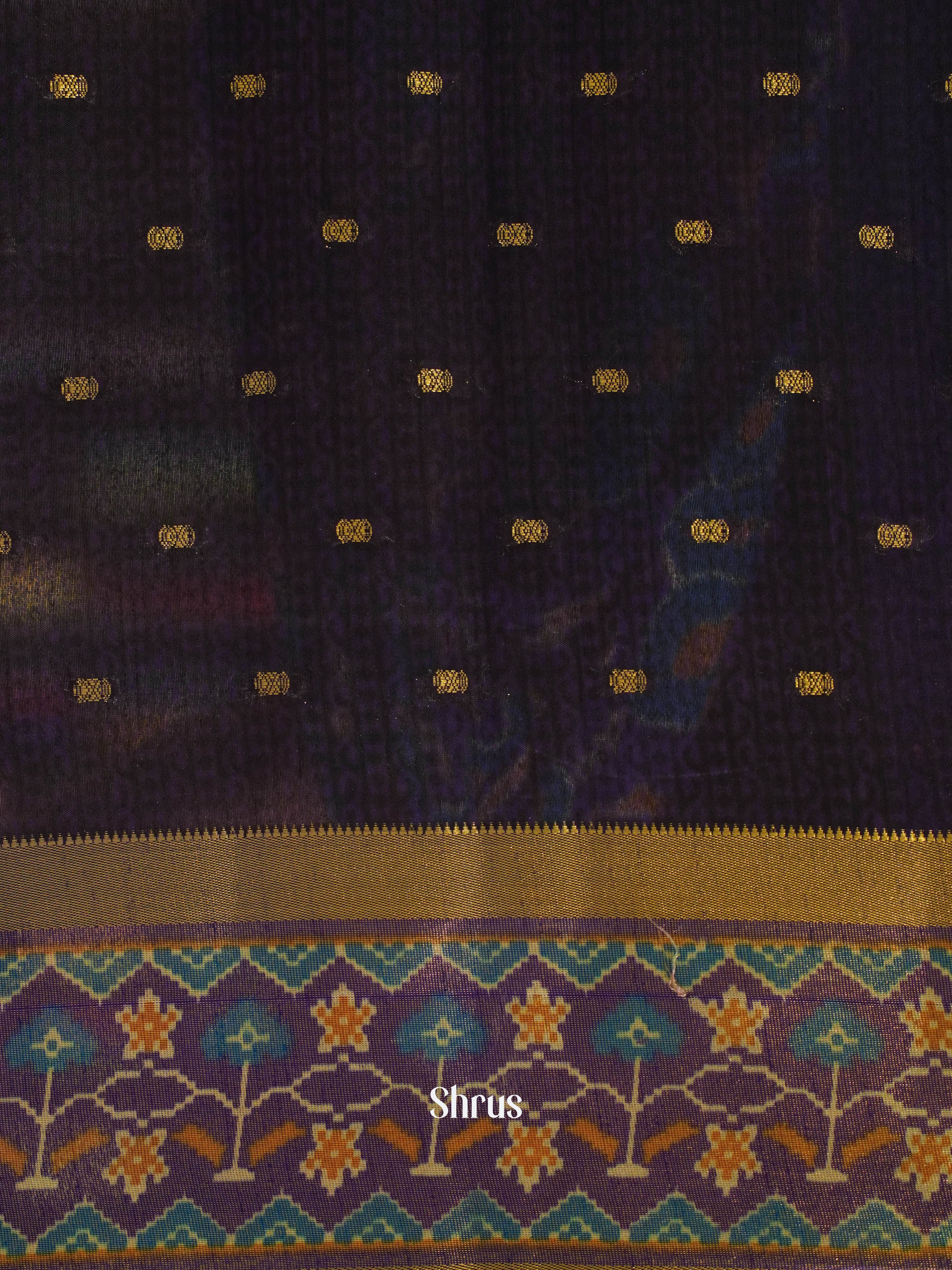 Blue & Purple - Semi Patola Saree - Shop on ShrusEternity.com