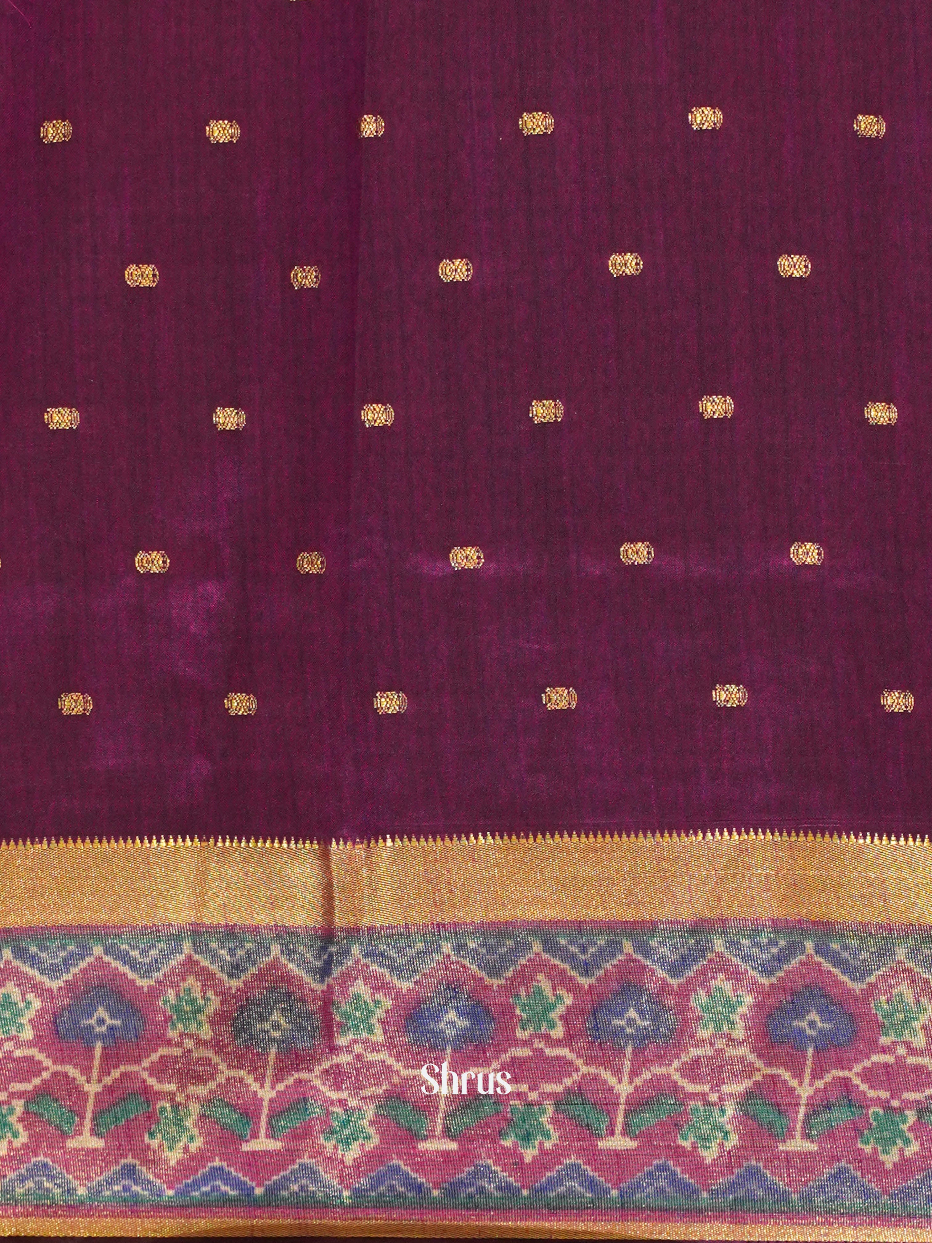Blue & Purple - Semi Patola Saree - Shop on ShrusEternity.com