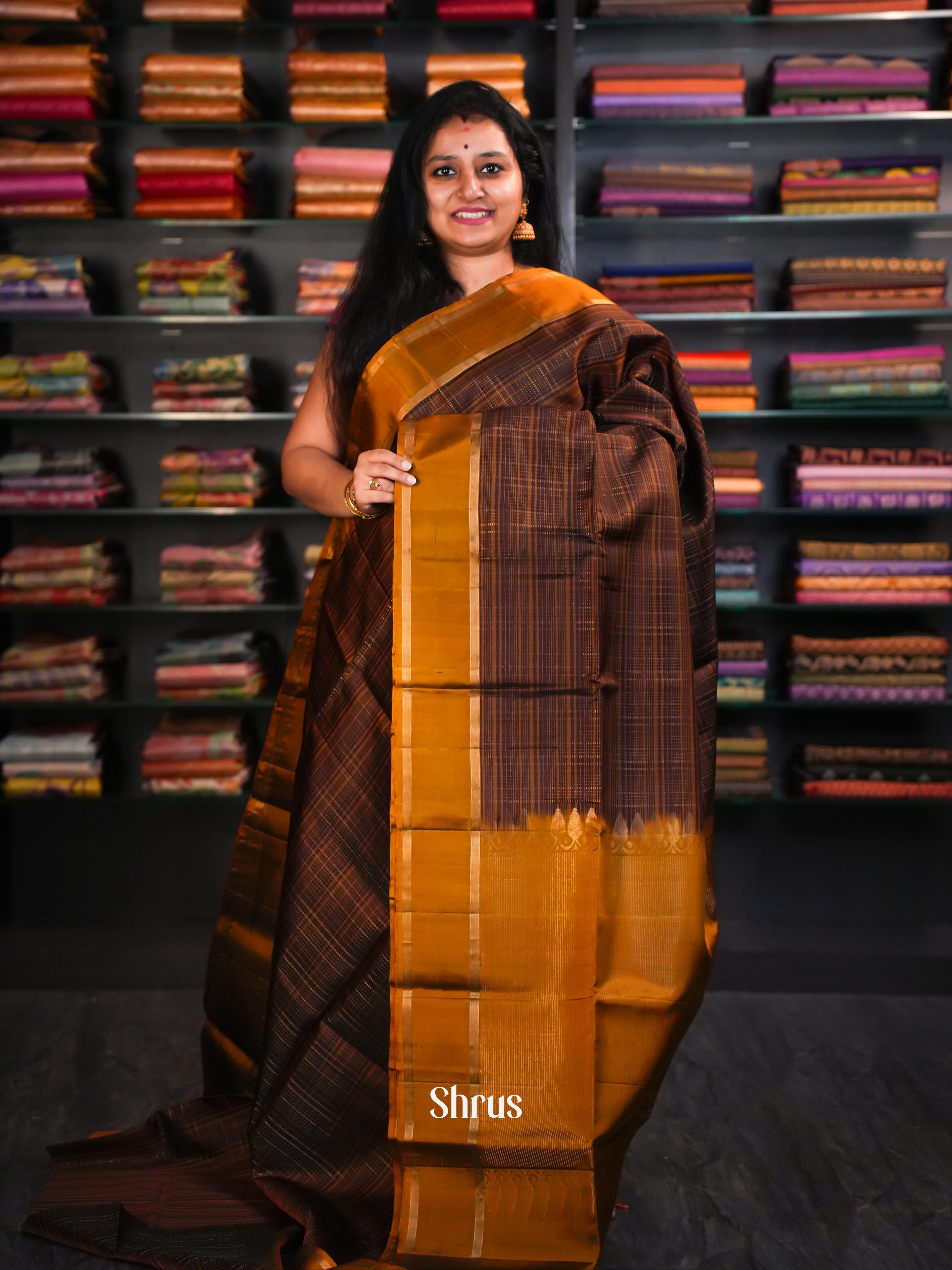 Shades Of Brown - Soft Silk Saree - Shop on ShrusEternity.com