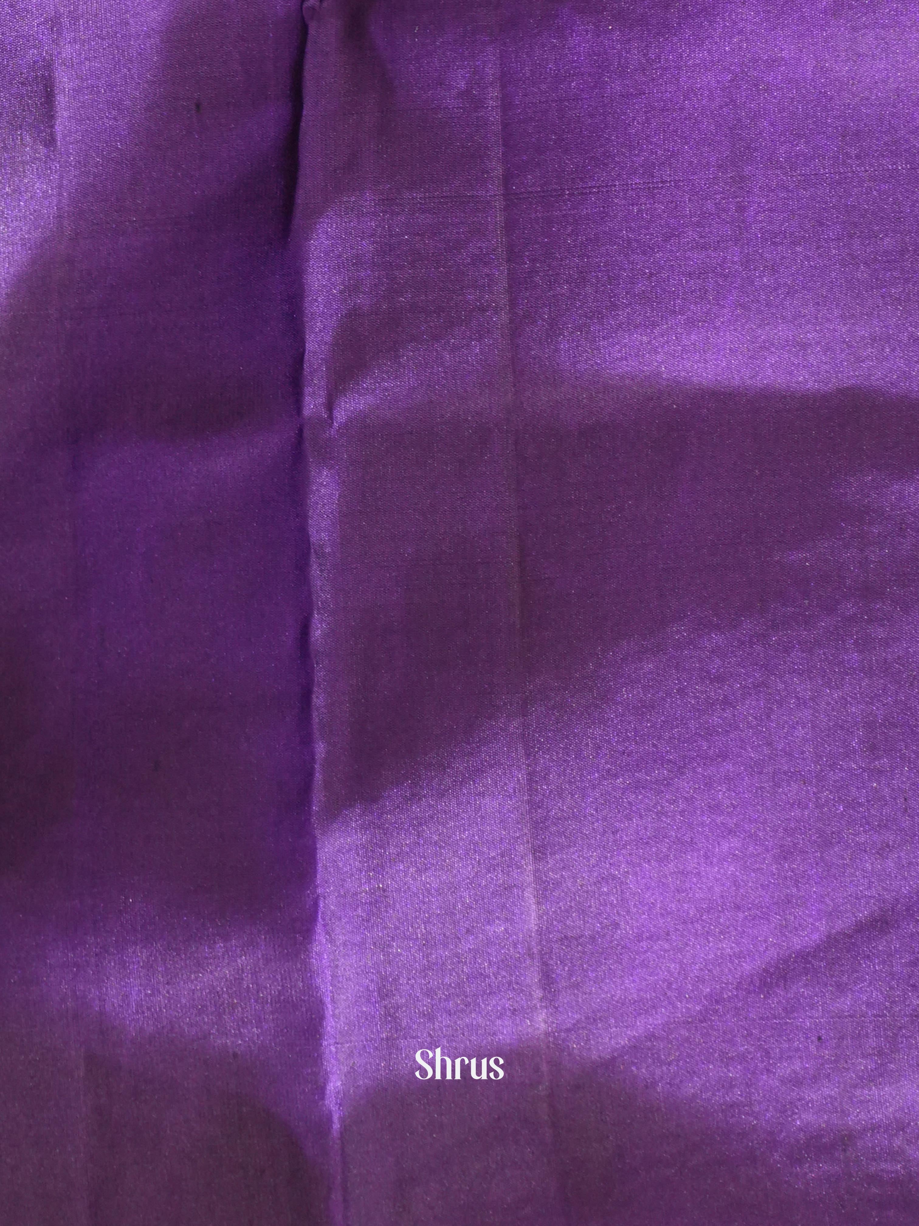 Beige & Violet- Soft Silk Saree - Shop on ShrusEternity.com