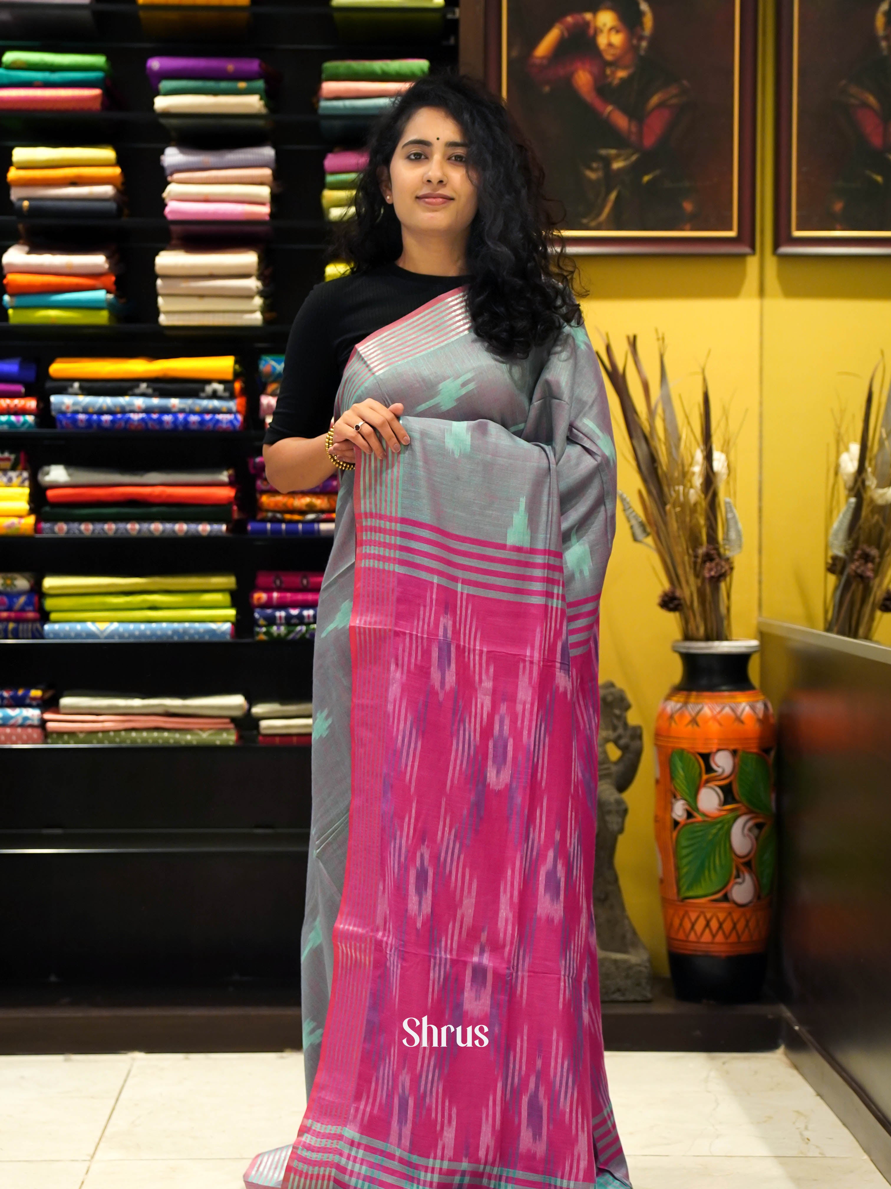 CHS08092 - Semi Ikkat saree - Shop on ShrusEternity.com