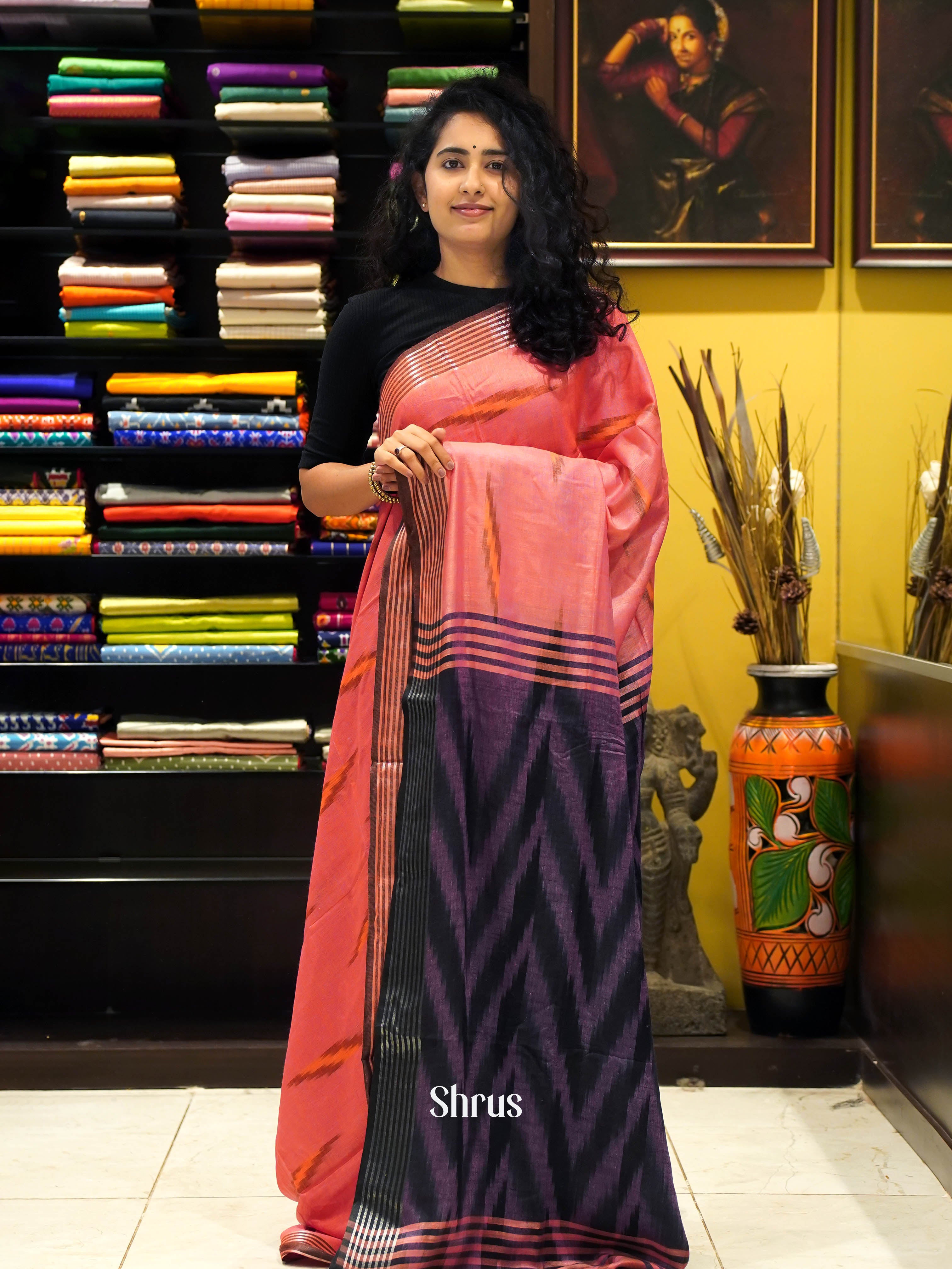 CHS08104 - Semi Ikkat saree - Shop on ShrusEternity.com