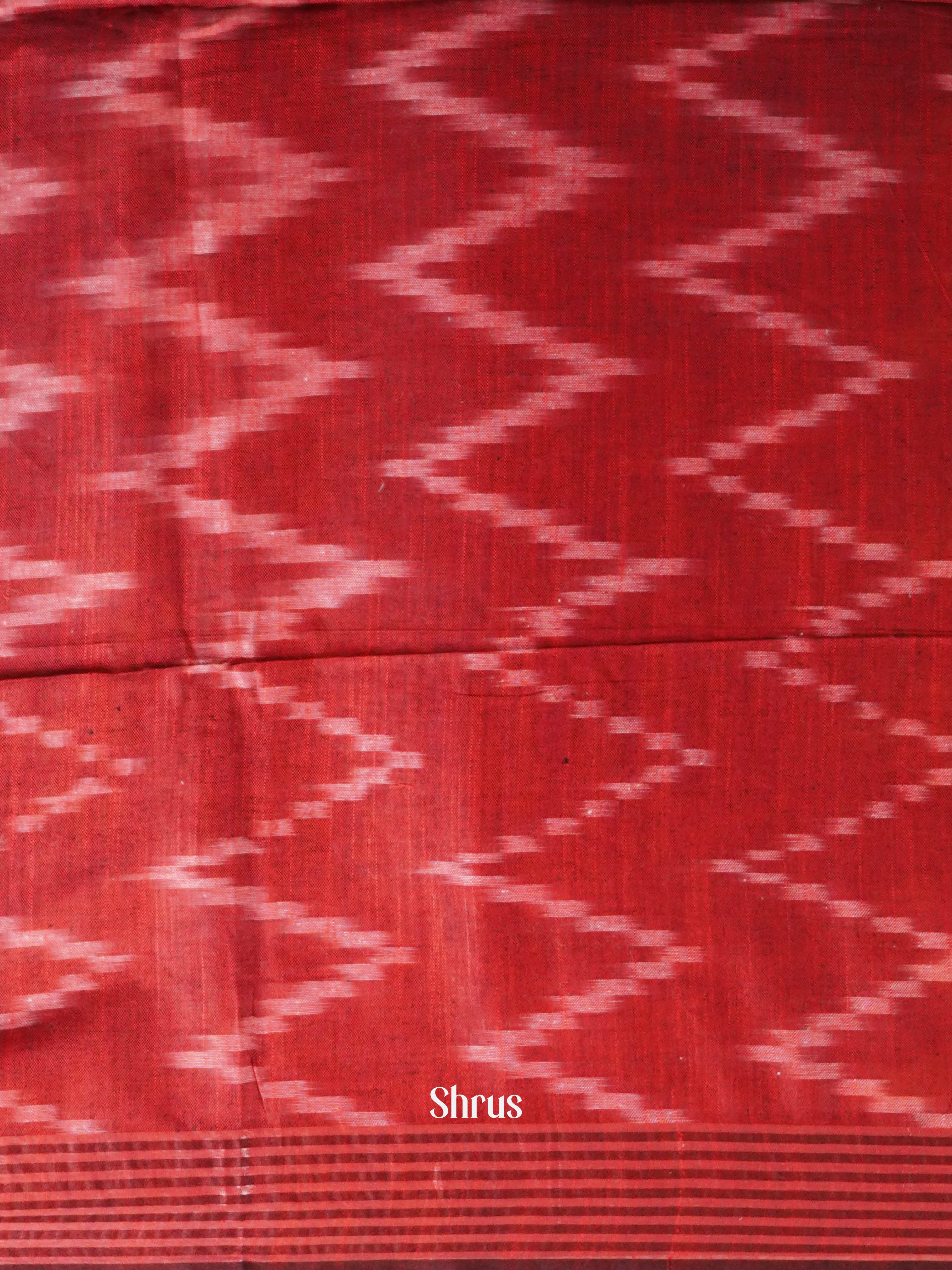 Black & Red - Semi Ikkat Saree - Shop on ShrusEternity.com