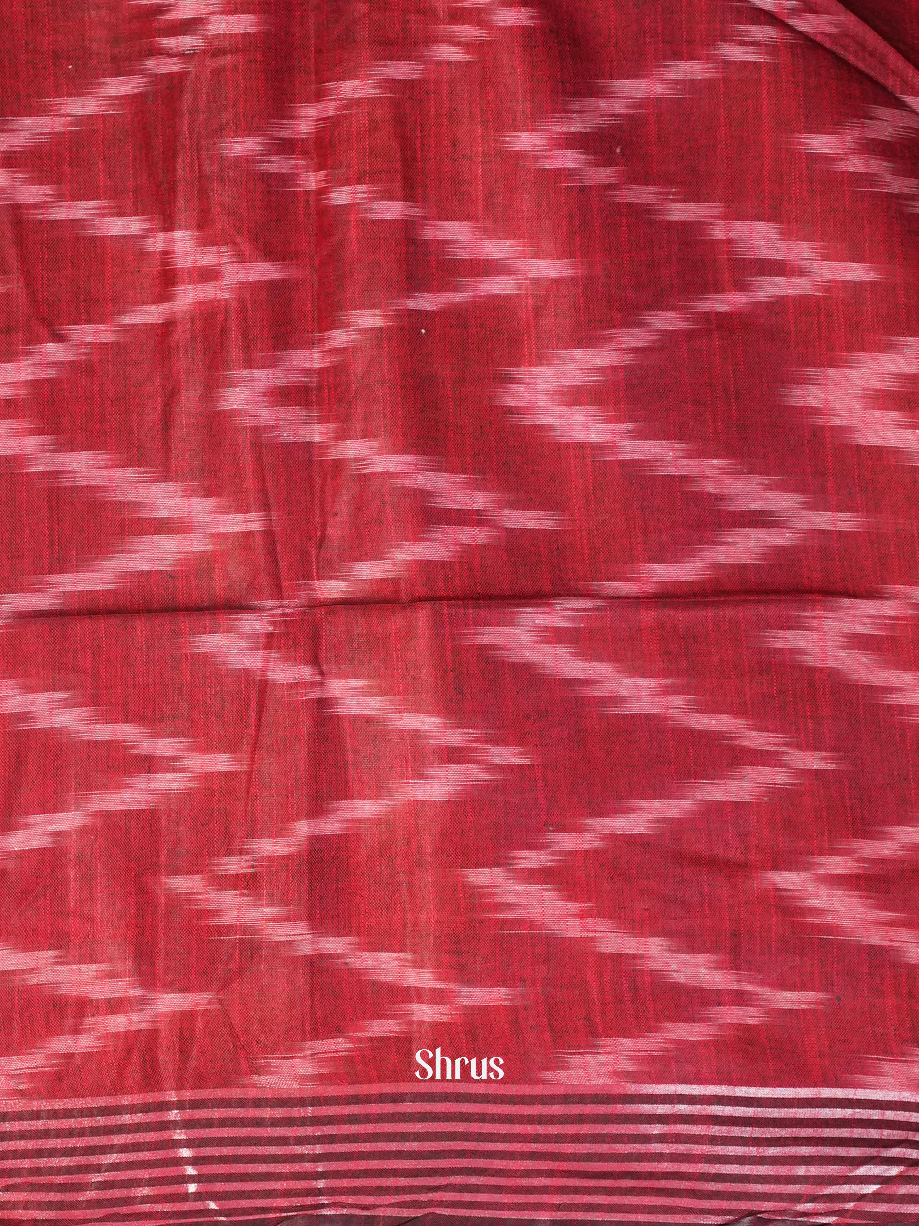 Green & Maroon - Semi Ikkat Saree - Shop on ShrusEternity.com