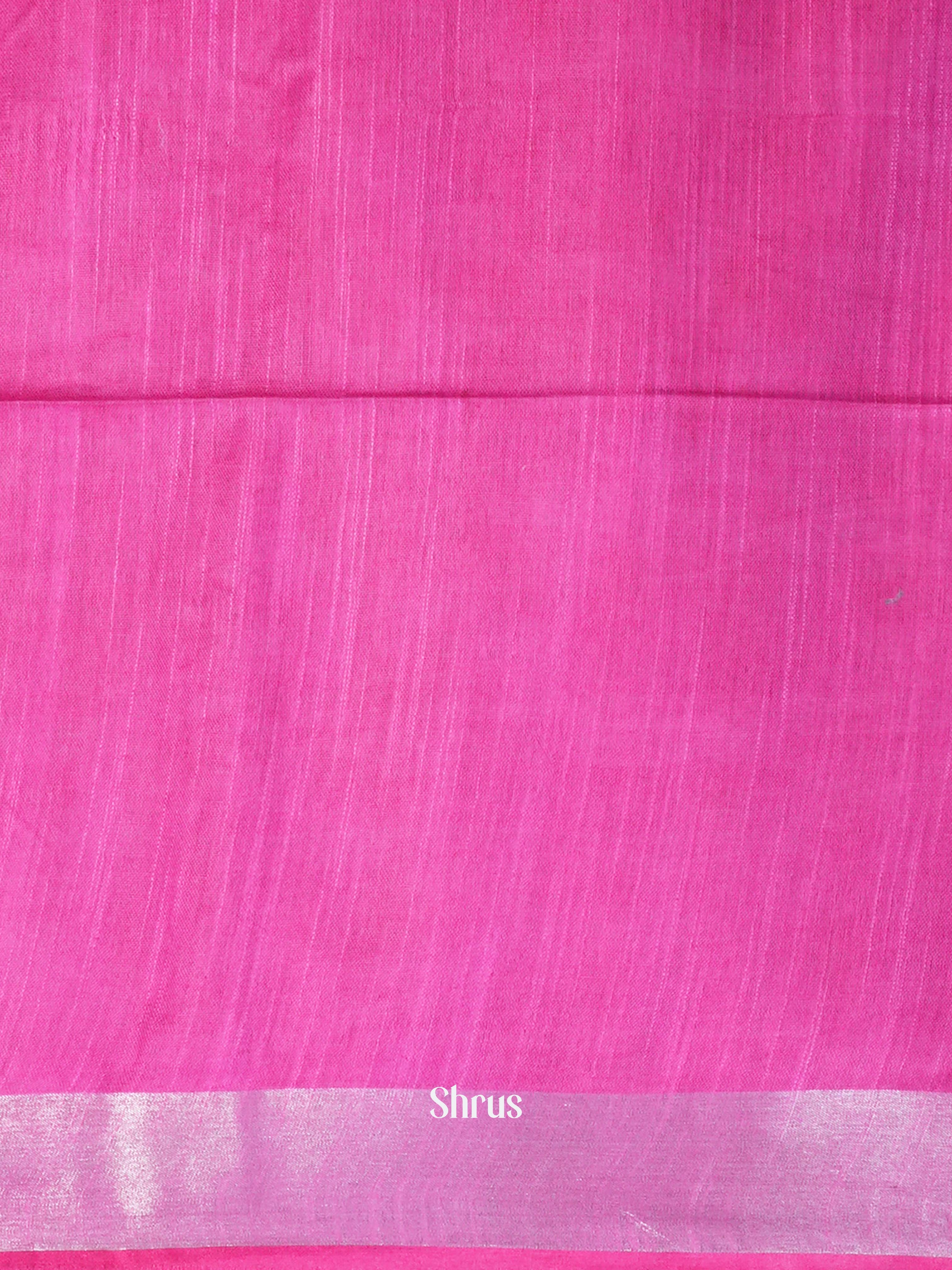 Green & Pink - Semi Ikkat Saree - Shop on ShrusEternity.com