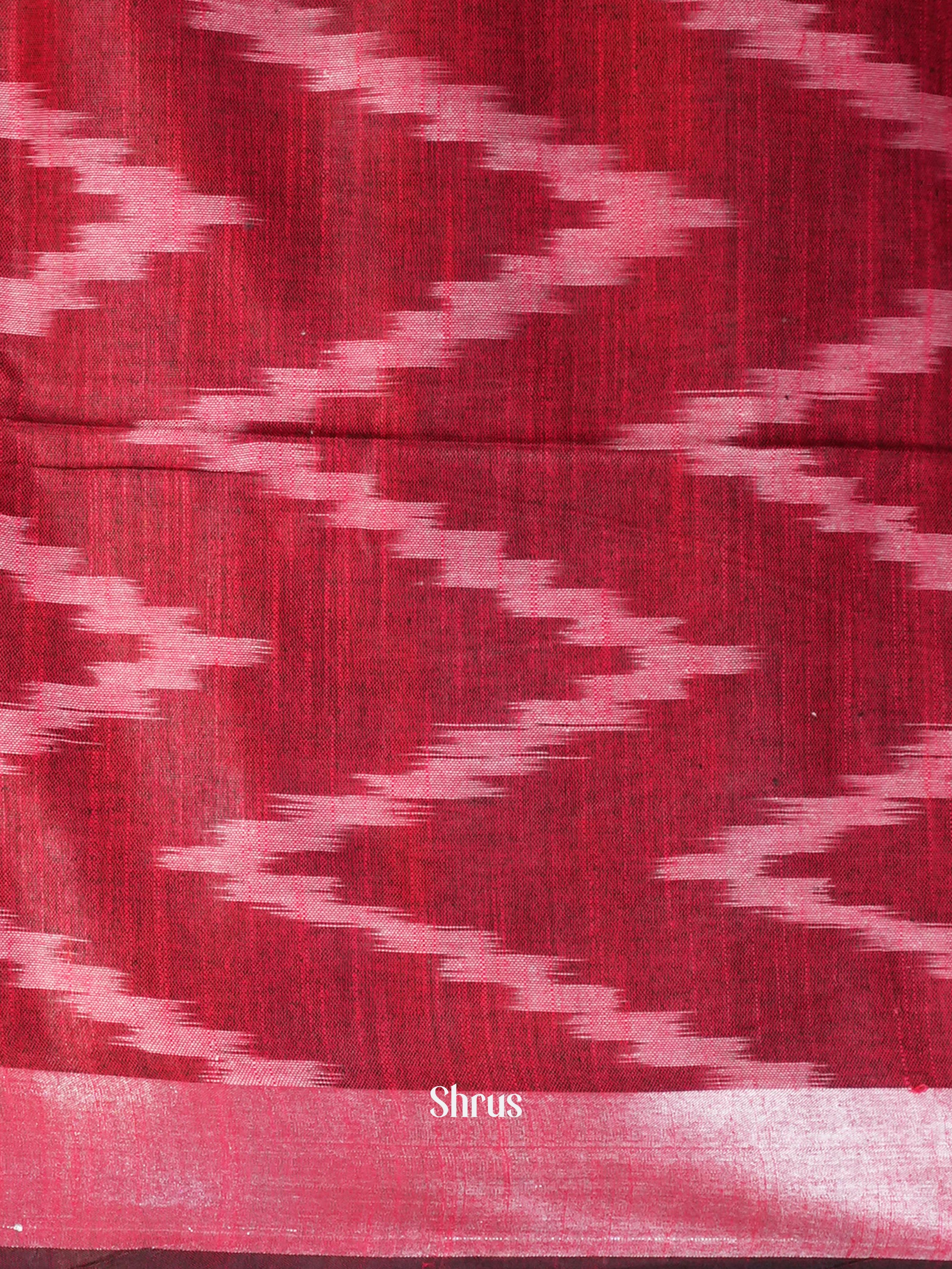 Black & Maroon - Semi Ikkat Saree - Shop on ShrusEternity.com