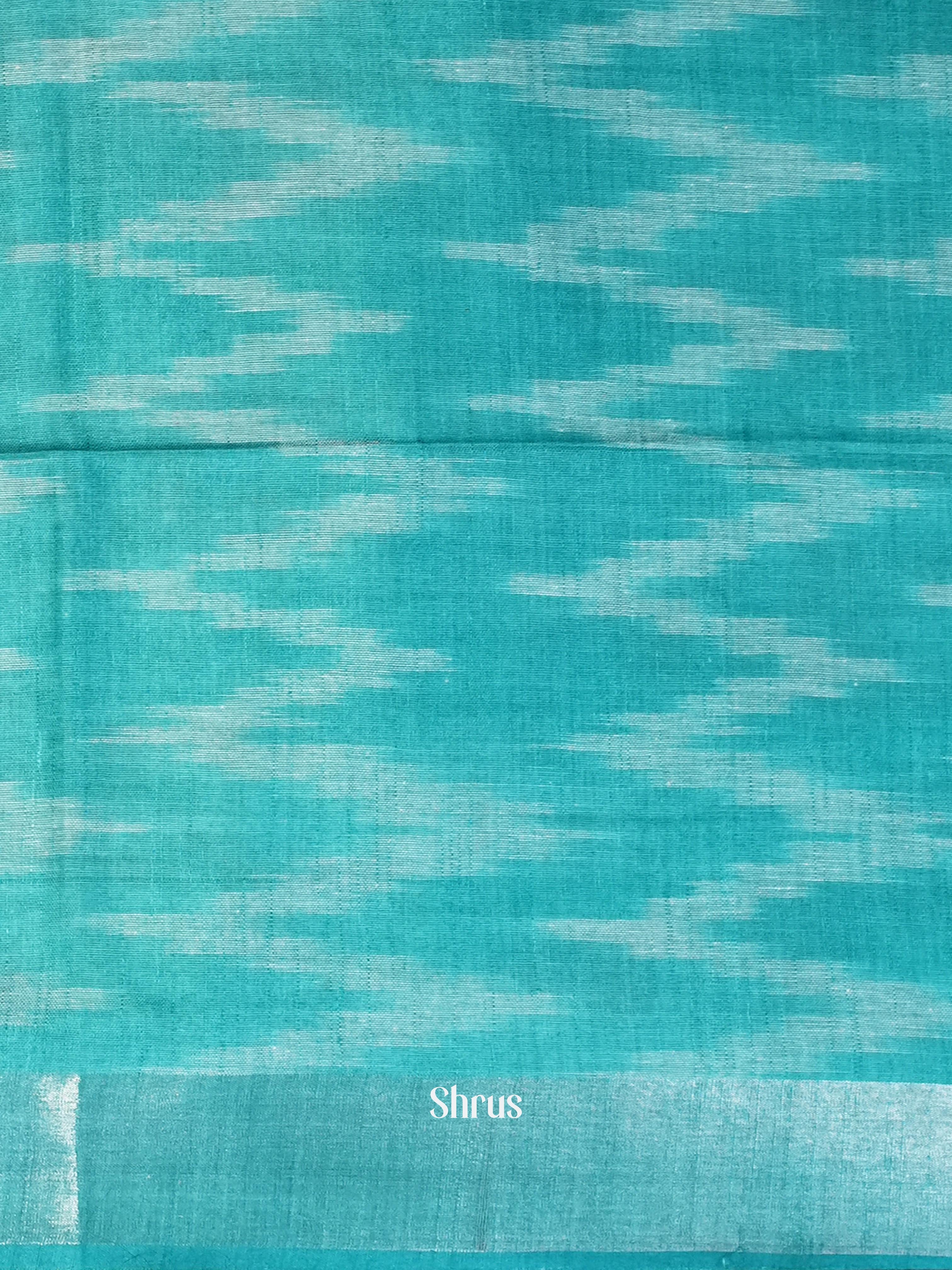 Green & Teal - Semi Ikkat Saree - Shop on ShrusEternity.com