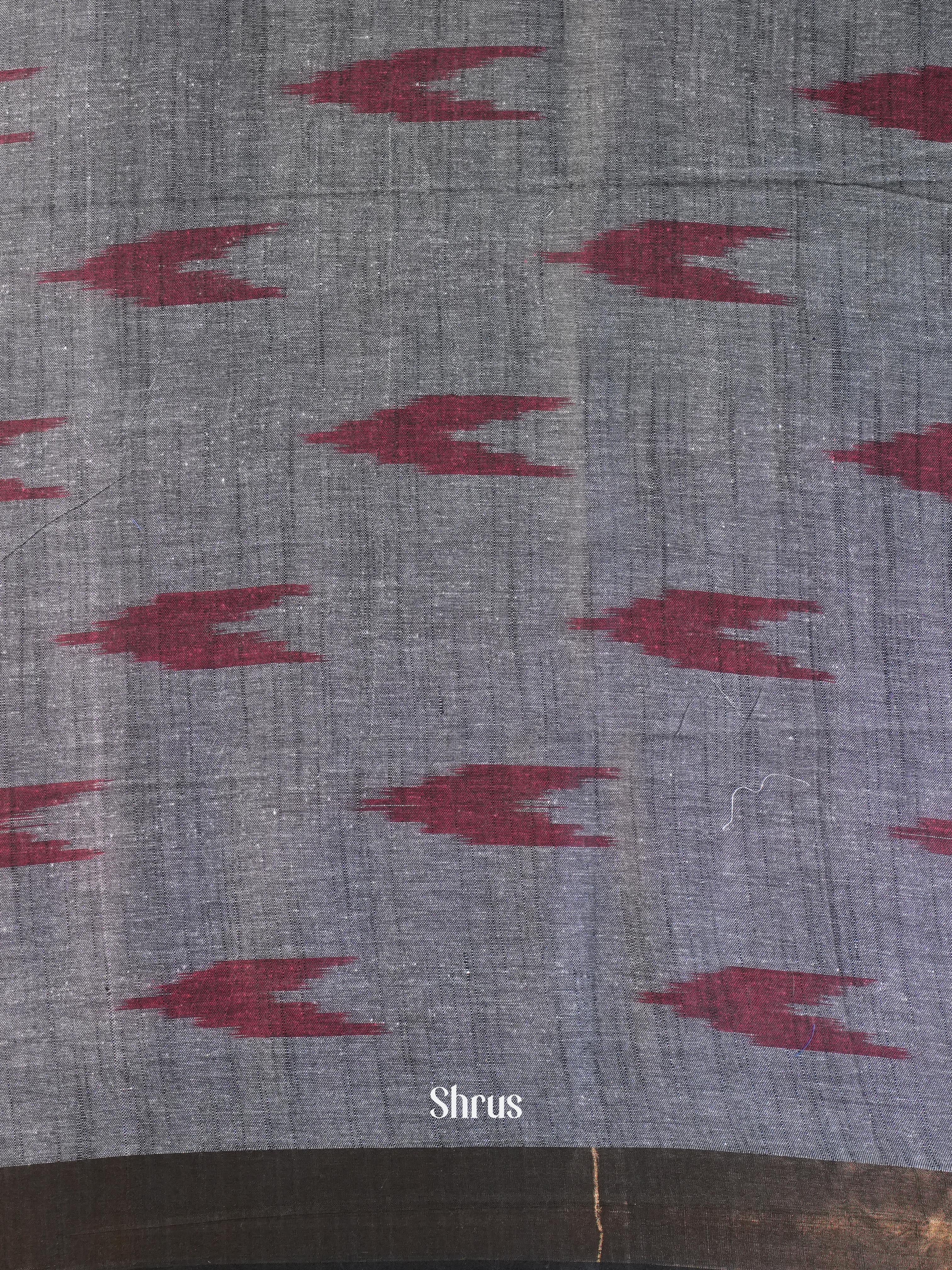 Pink & Grey - Semi Ikkat Saree - Shop on ShrusEternity.com