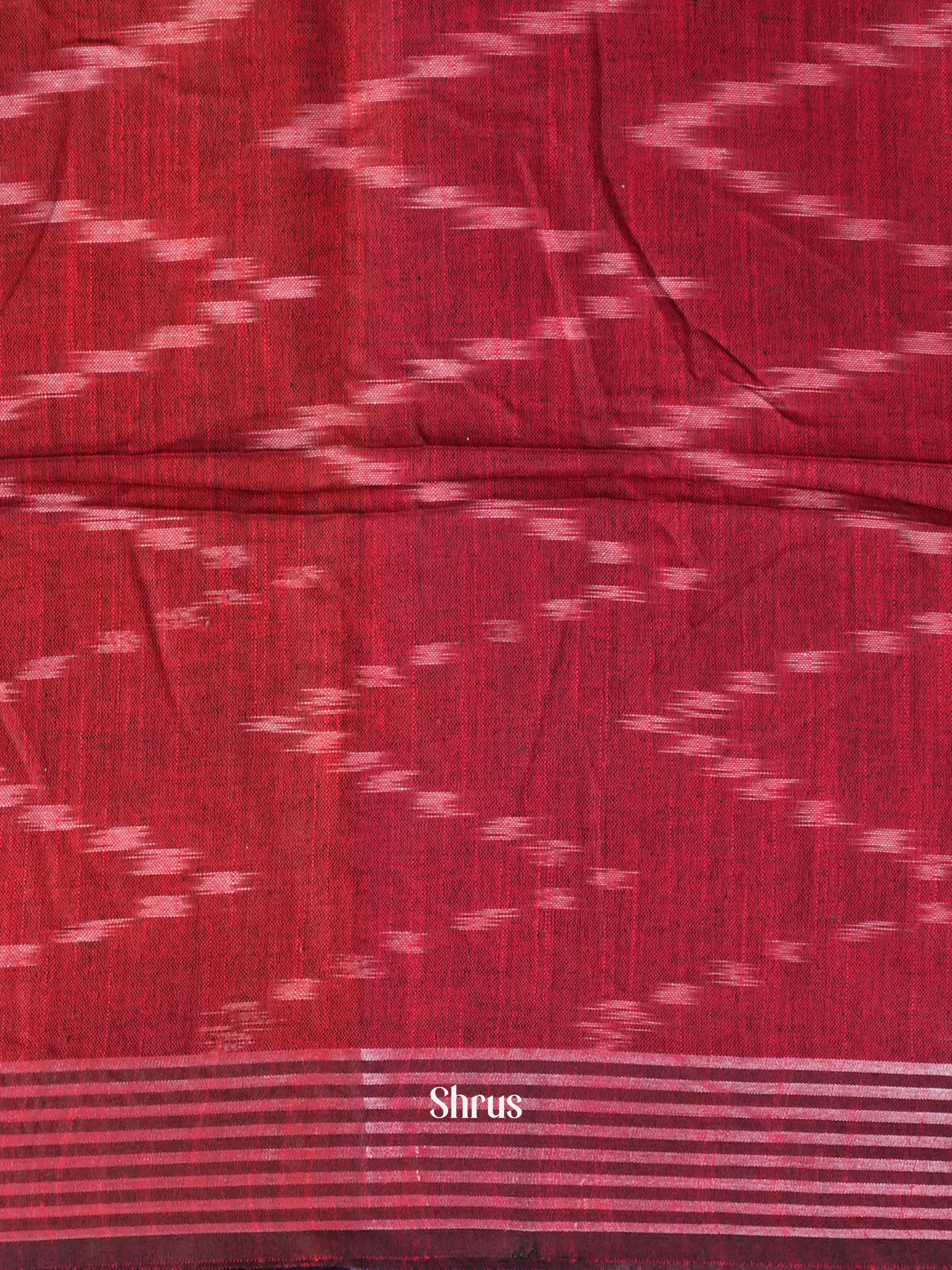 Black & Red - Semi Ikkat Saree - Shop on ShrusEternity.com