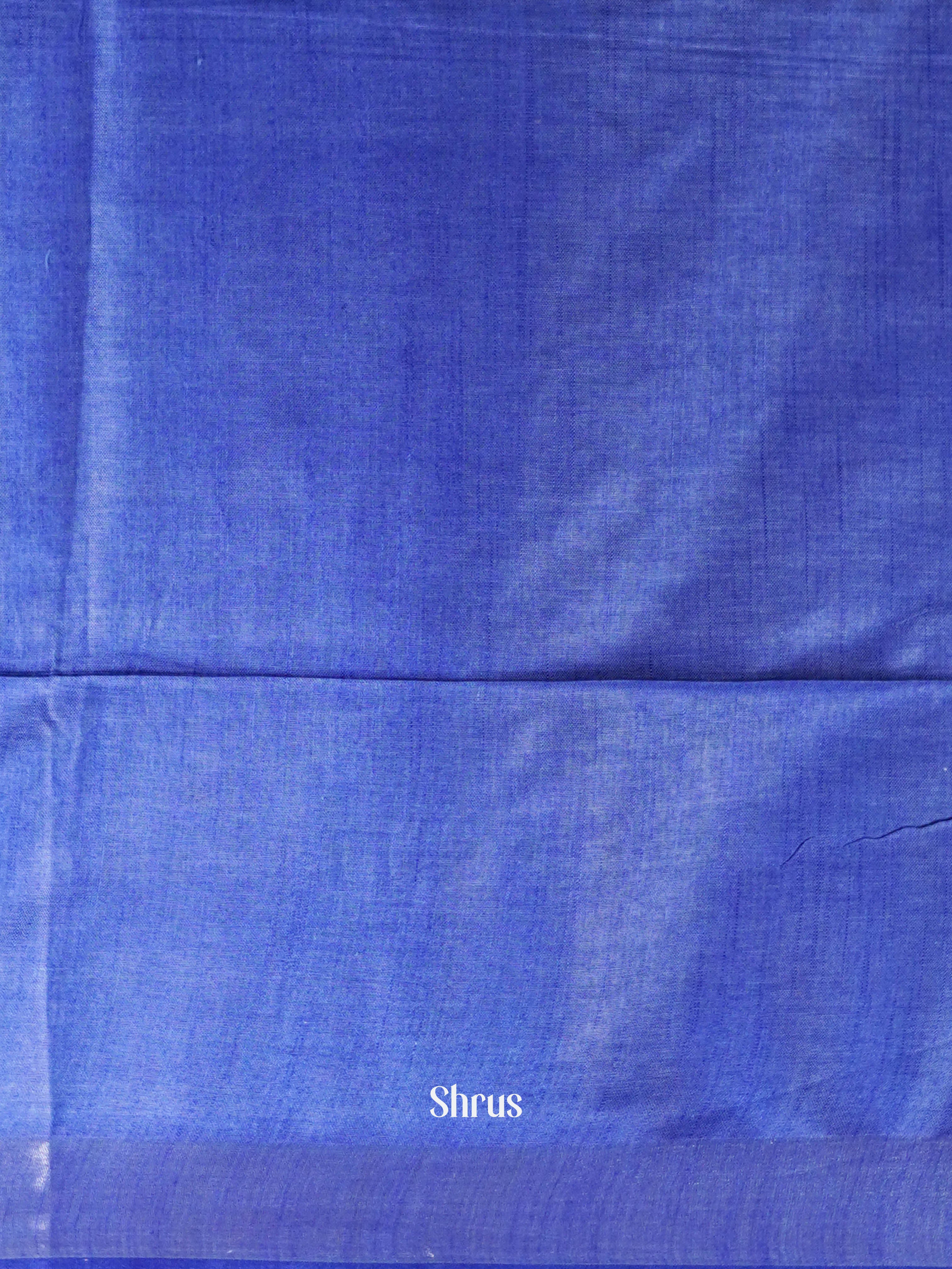 Yellow & Blue - Semi Ikkat Saree - Shop on ShrusEternity.com