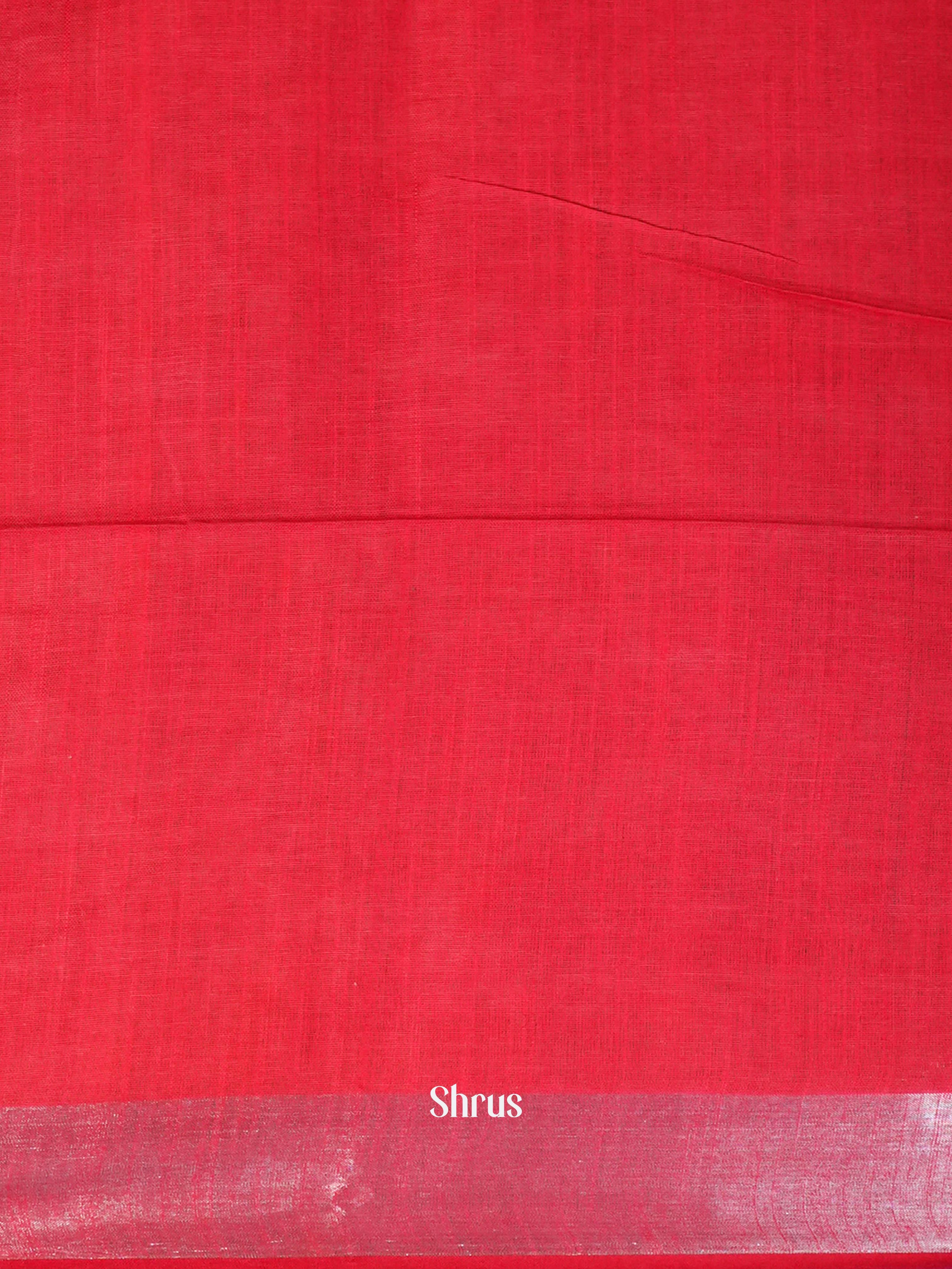 Blue & Red- Semi Ikkat Saree - Shop on ShrusEternity.com