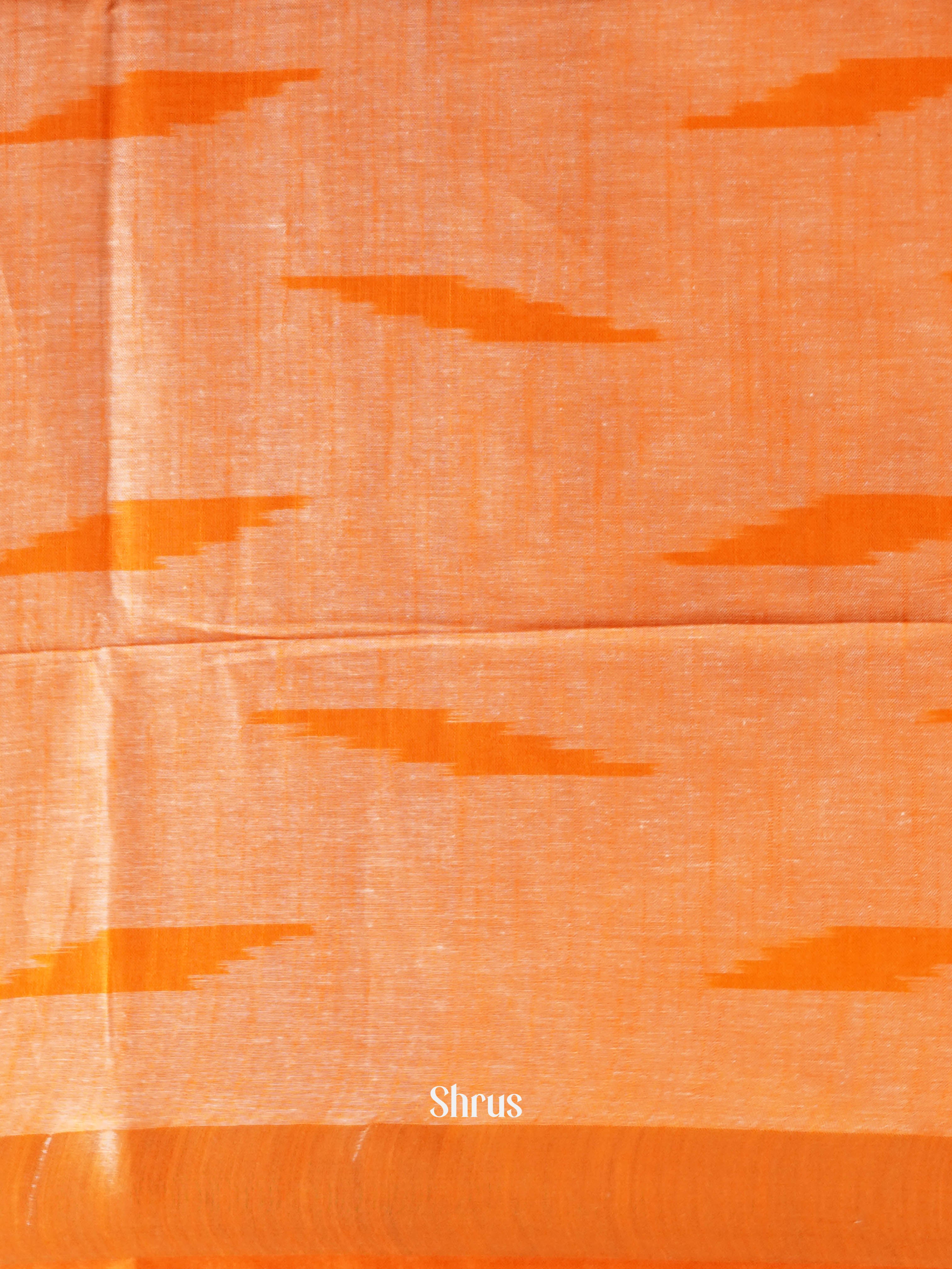 Bright Yellow & Bright Orange - Semi Ikkat Saree - Shop on ShrusEternity.com