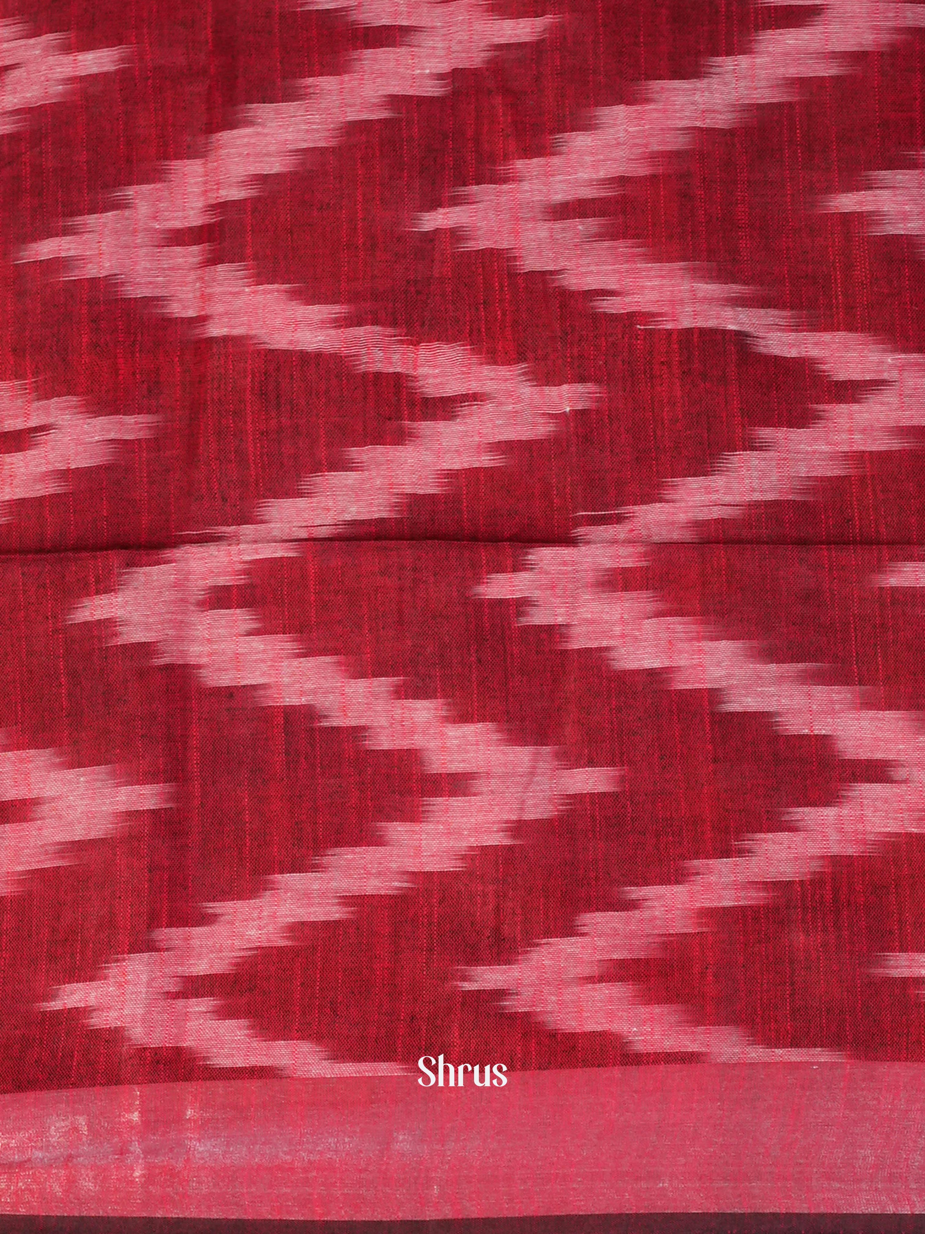 Teal & Maroon - Semi Ikkat Saree - Shop on ShrusEternity.com