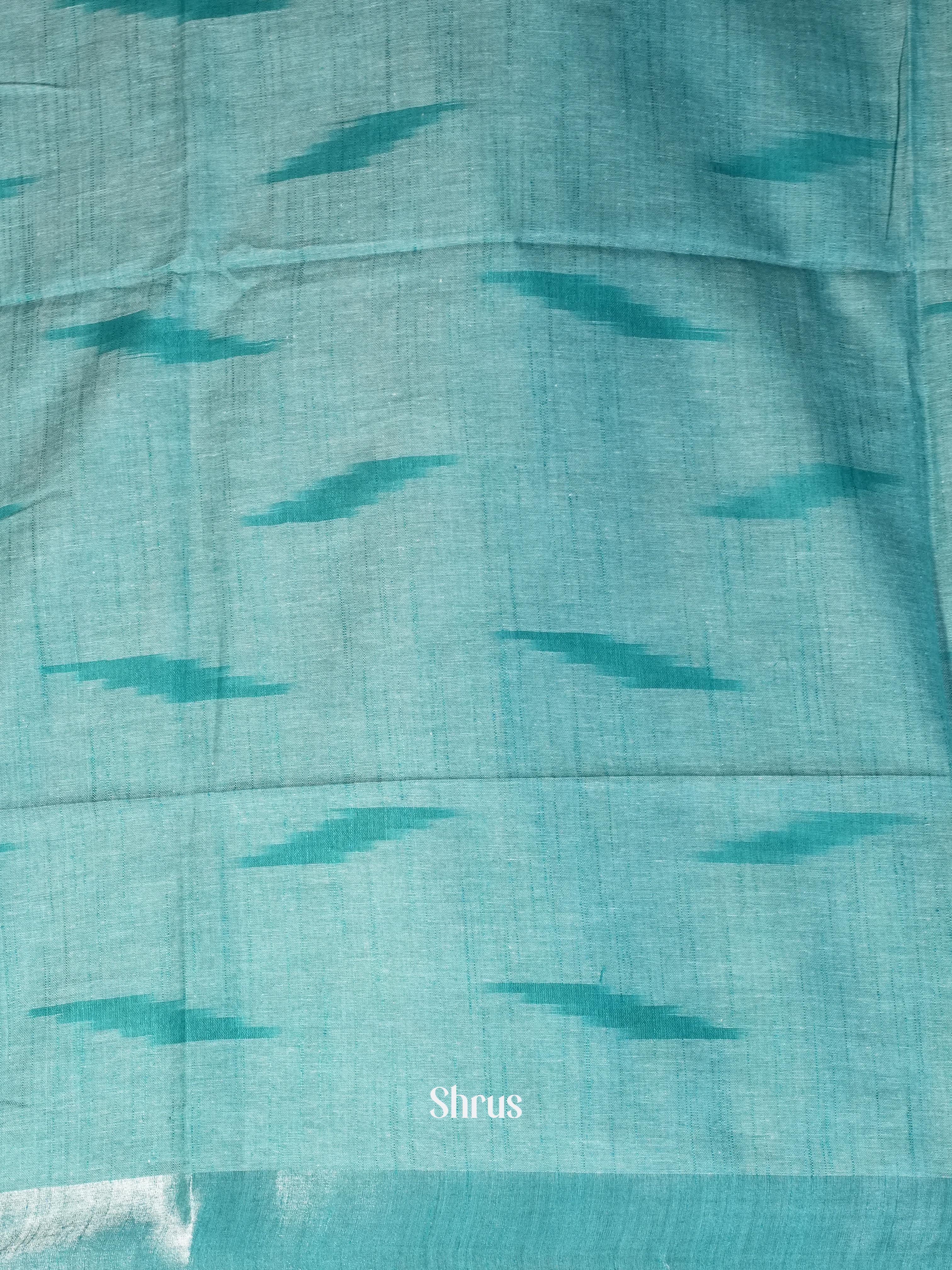 Blue & Teal- Semi Ikkat Saree - Shop on ShrusEternity.com
