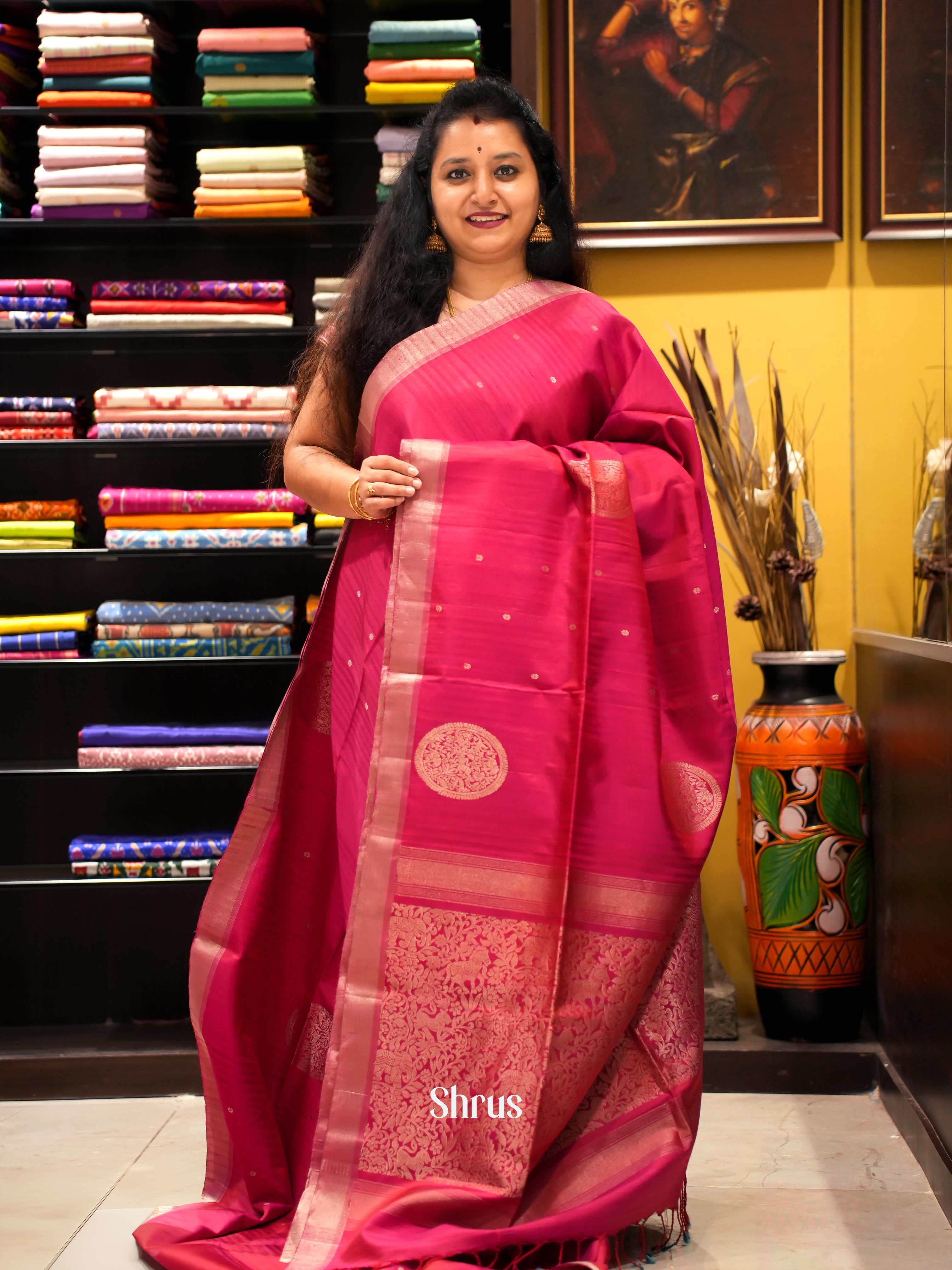 Maroon(Single Tone) - Soft Silk Saree - Shop on ShrusEternity.com