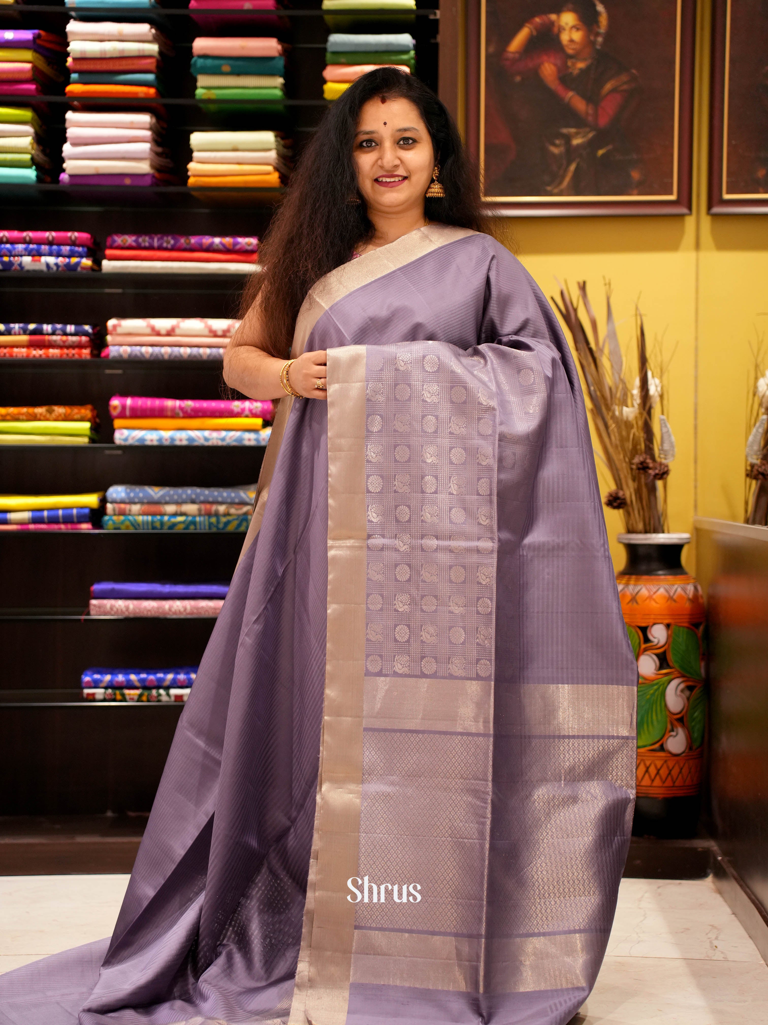 Mild Lavender(Single tone) - Soft Silk Saree - Shop on ShrusEternity.com