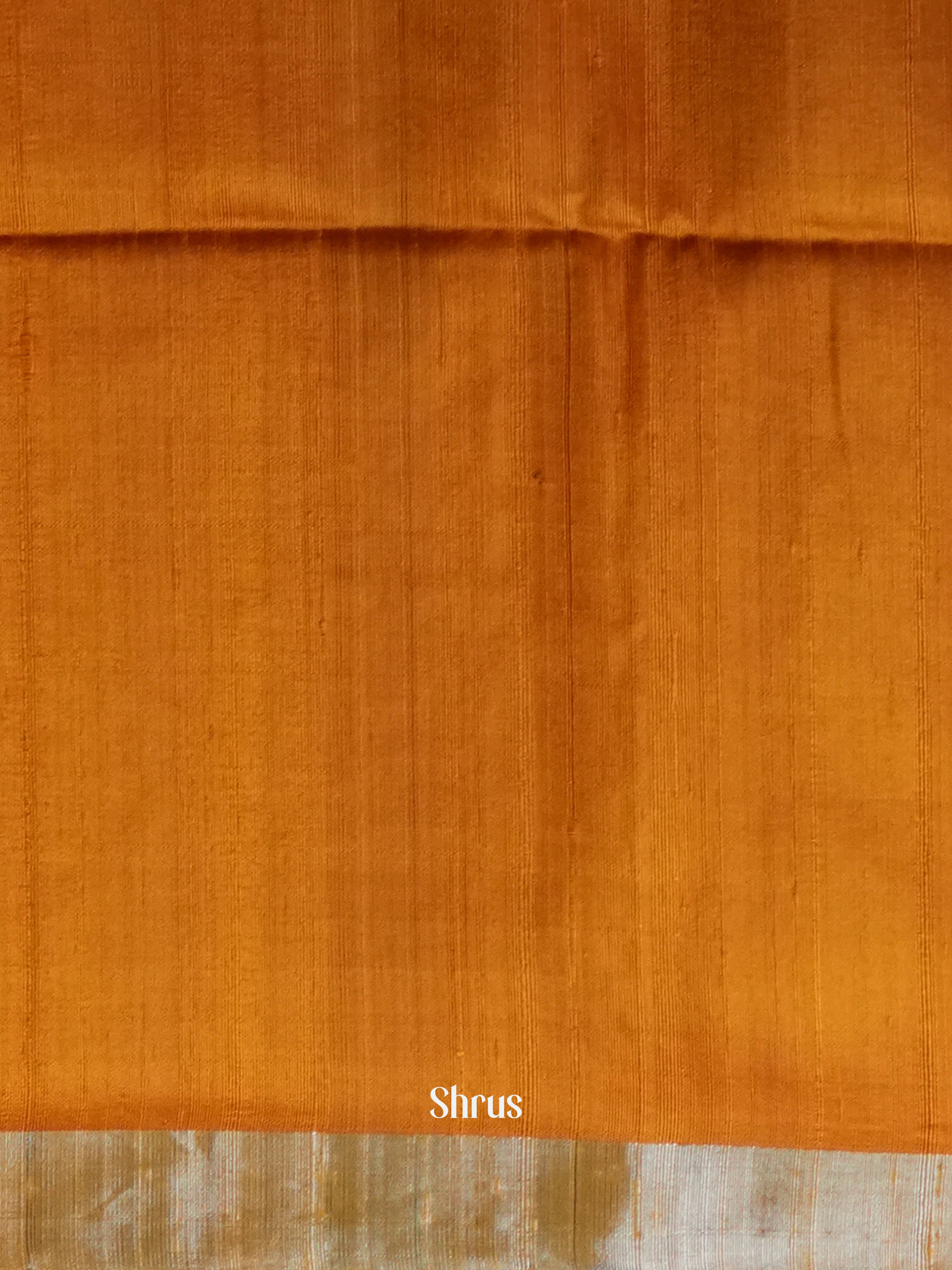 Brick Orange- Soft Silk Saree - Shop on ShrusEternity.com