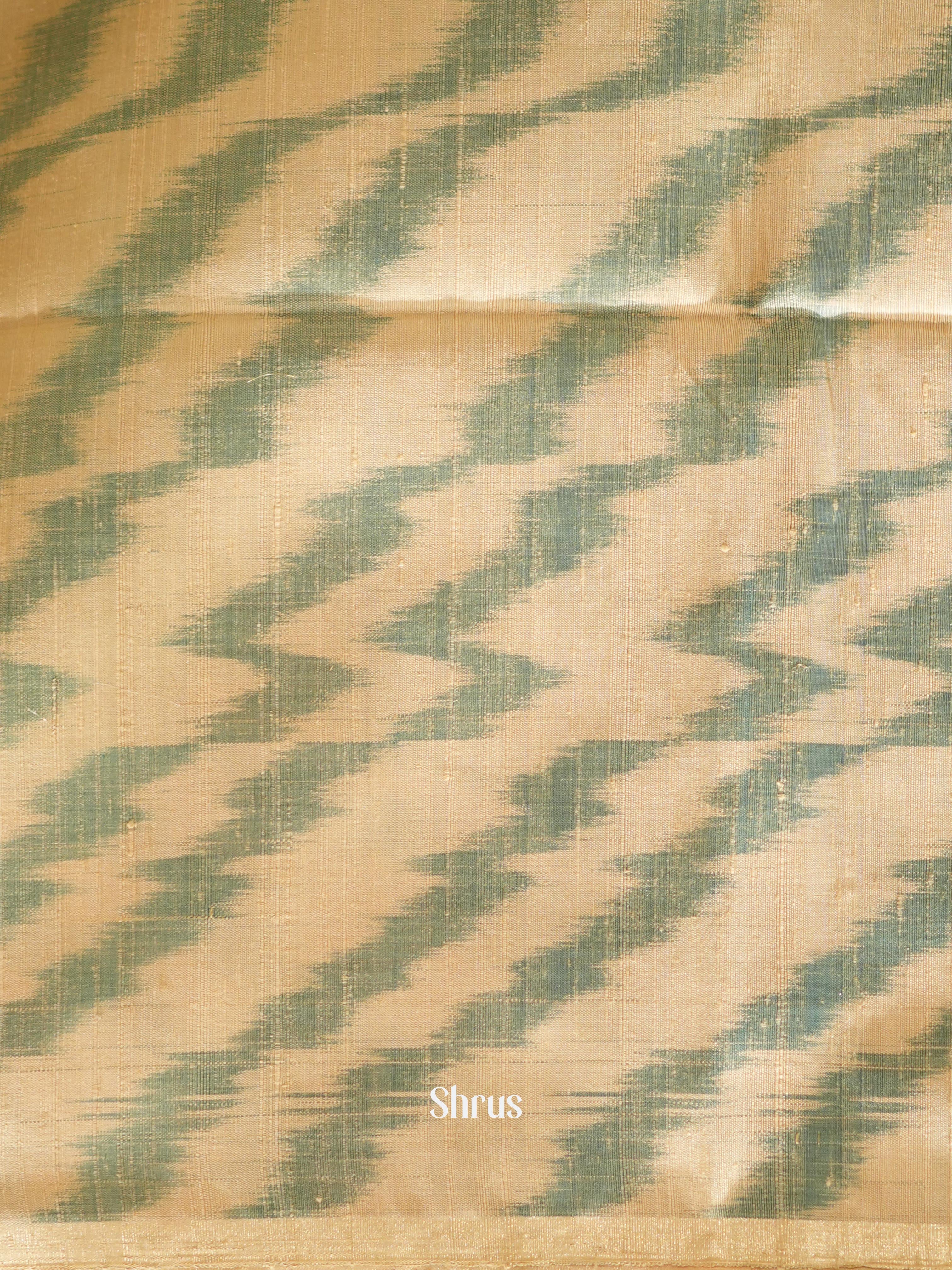 Teal & Cream - Soft Silk Saree - Shop on ShrusEternity.com