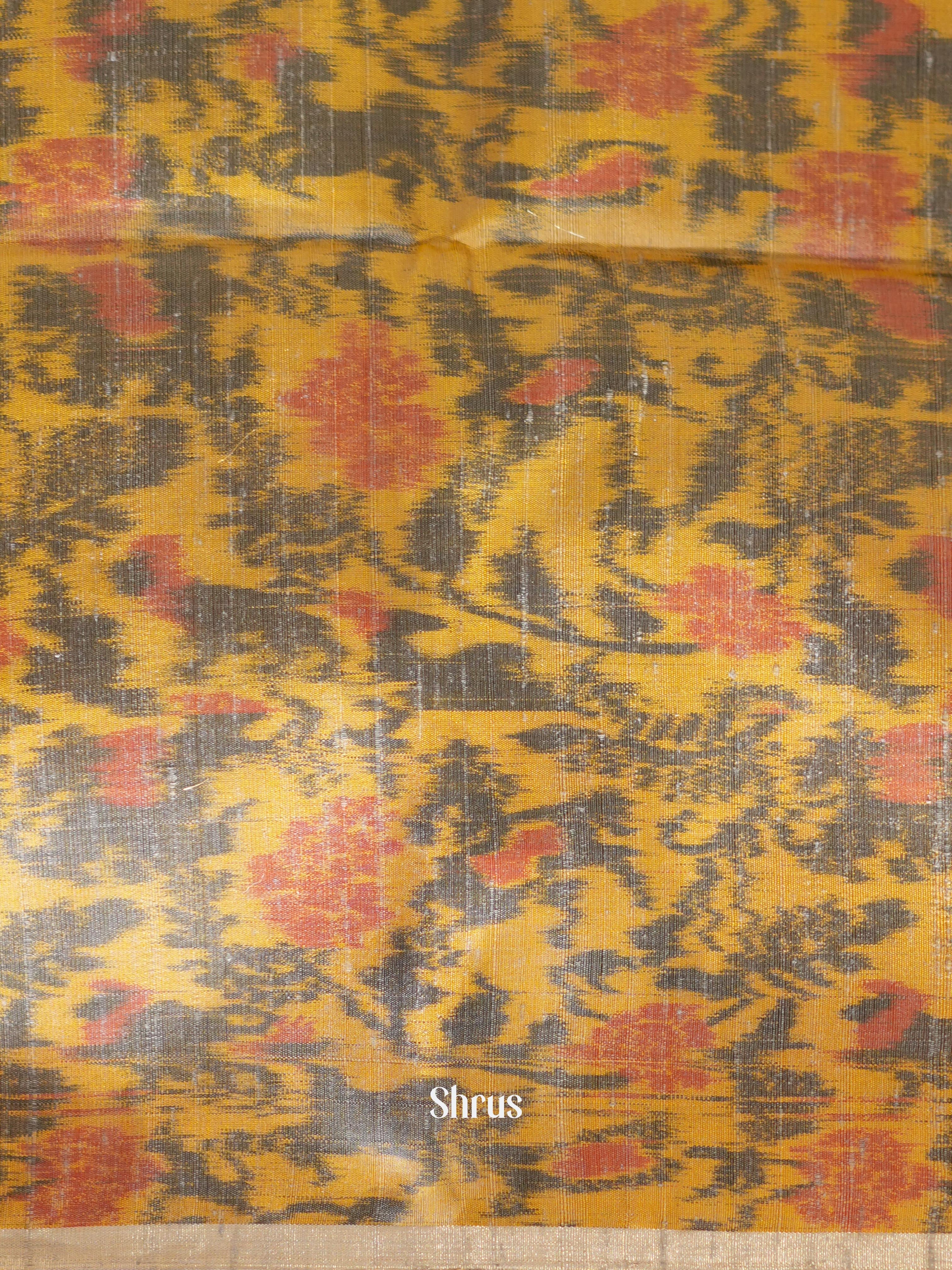 Grey & Mustard - Soft Silk Saree - Shop on ShrusEternity.com