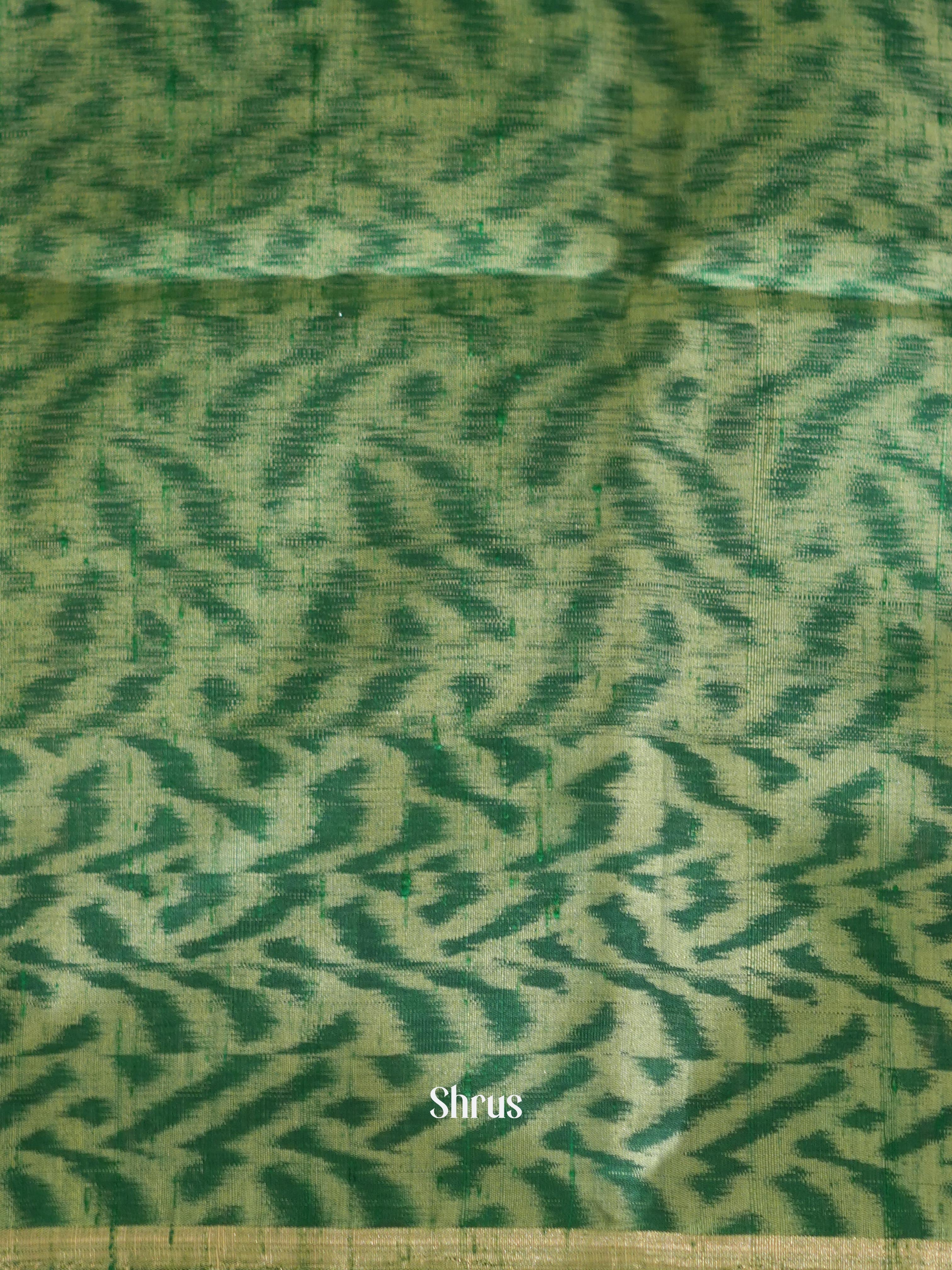 Light Green & Green - Soft Silk Saree - Shop on ShrusEternity.com