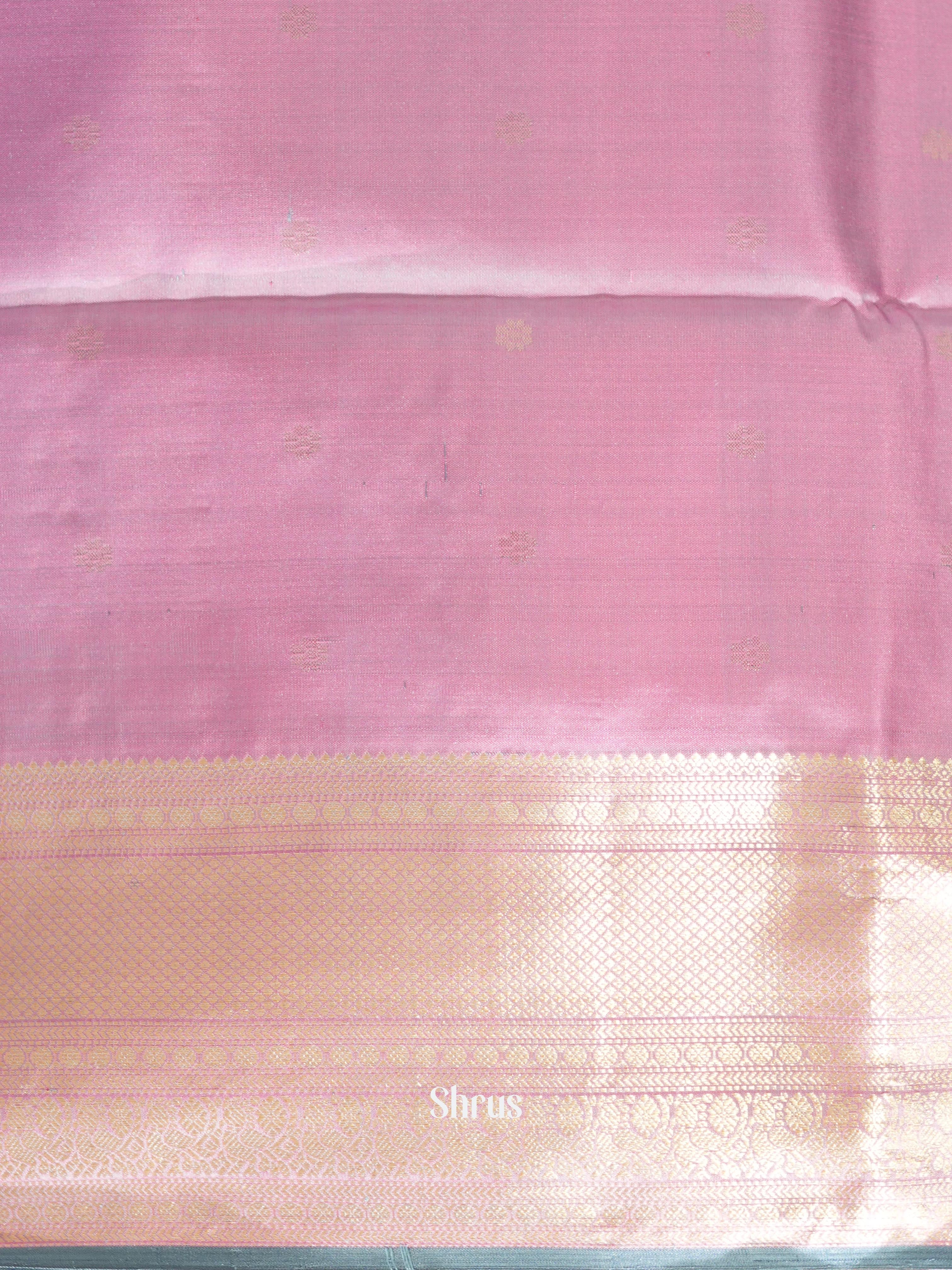 Blue & Lavender - Kanchi Border Soft Silk Saree - Shop on ShrusEternity.com