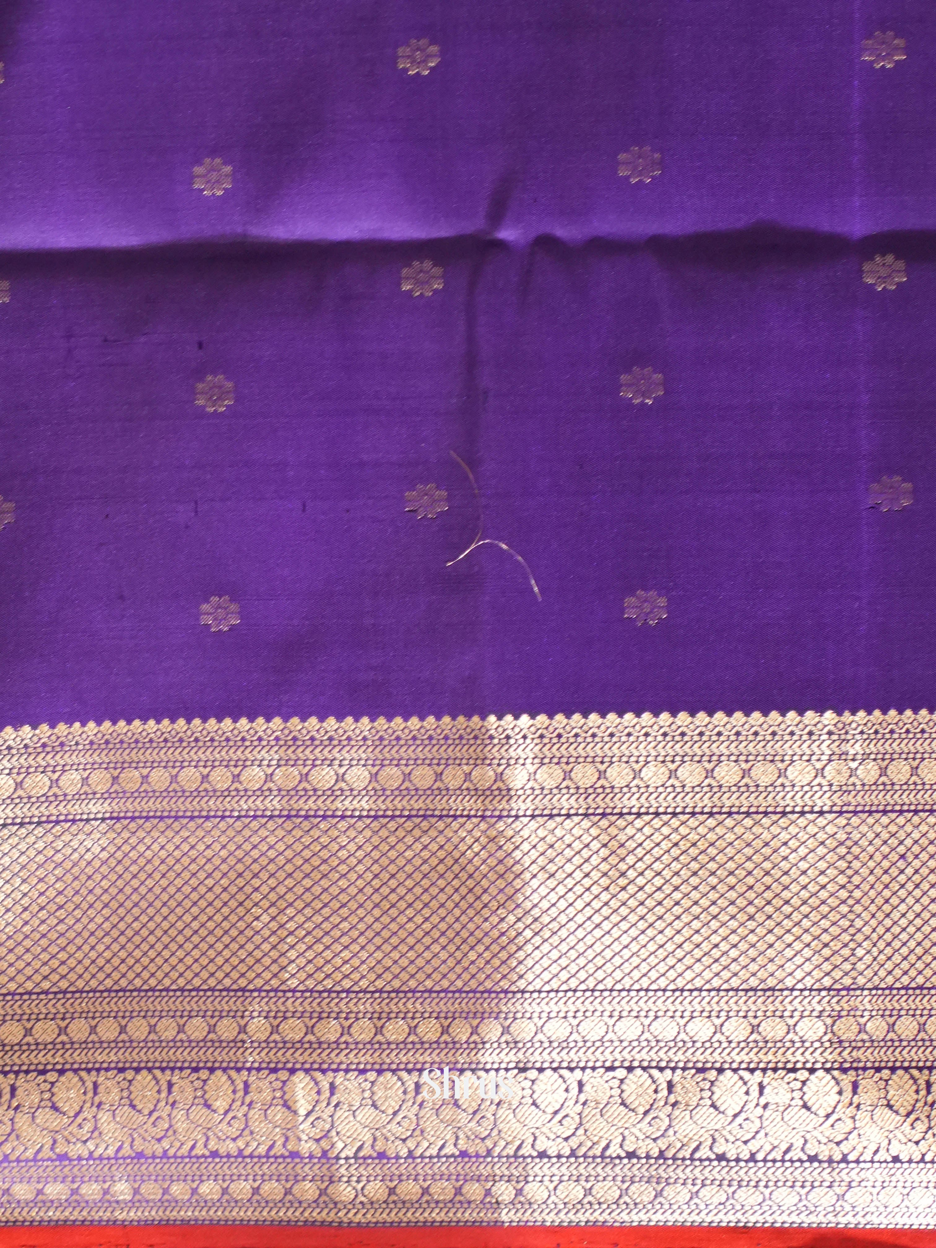 Blue & Violet - Soft Silk Saree - Shop on ShrusEternity.com