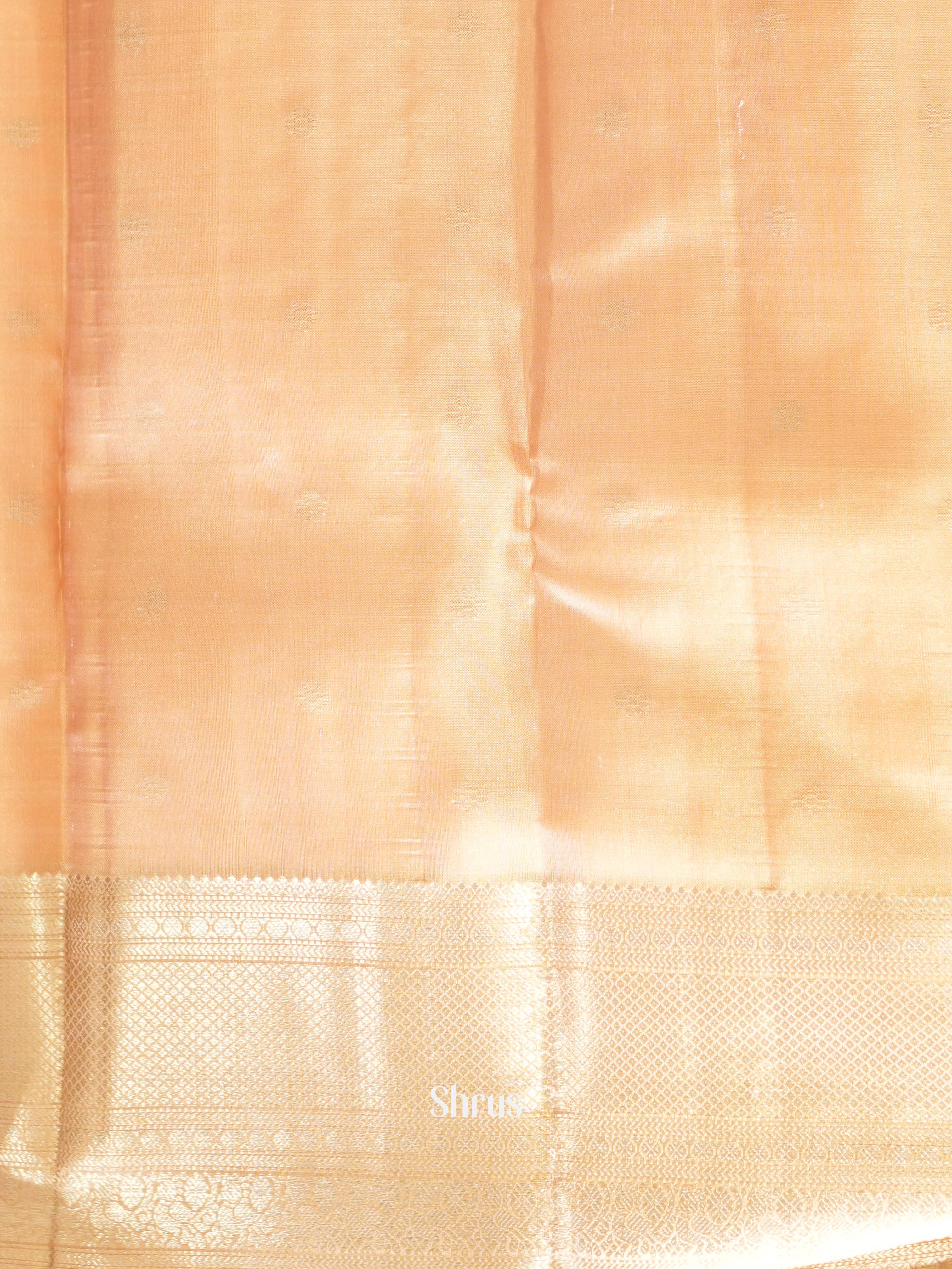 Pink & Peach - Kanchi Border Soft Silk Saree - Shop on ShrusEternity.com