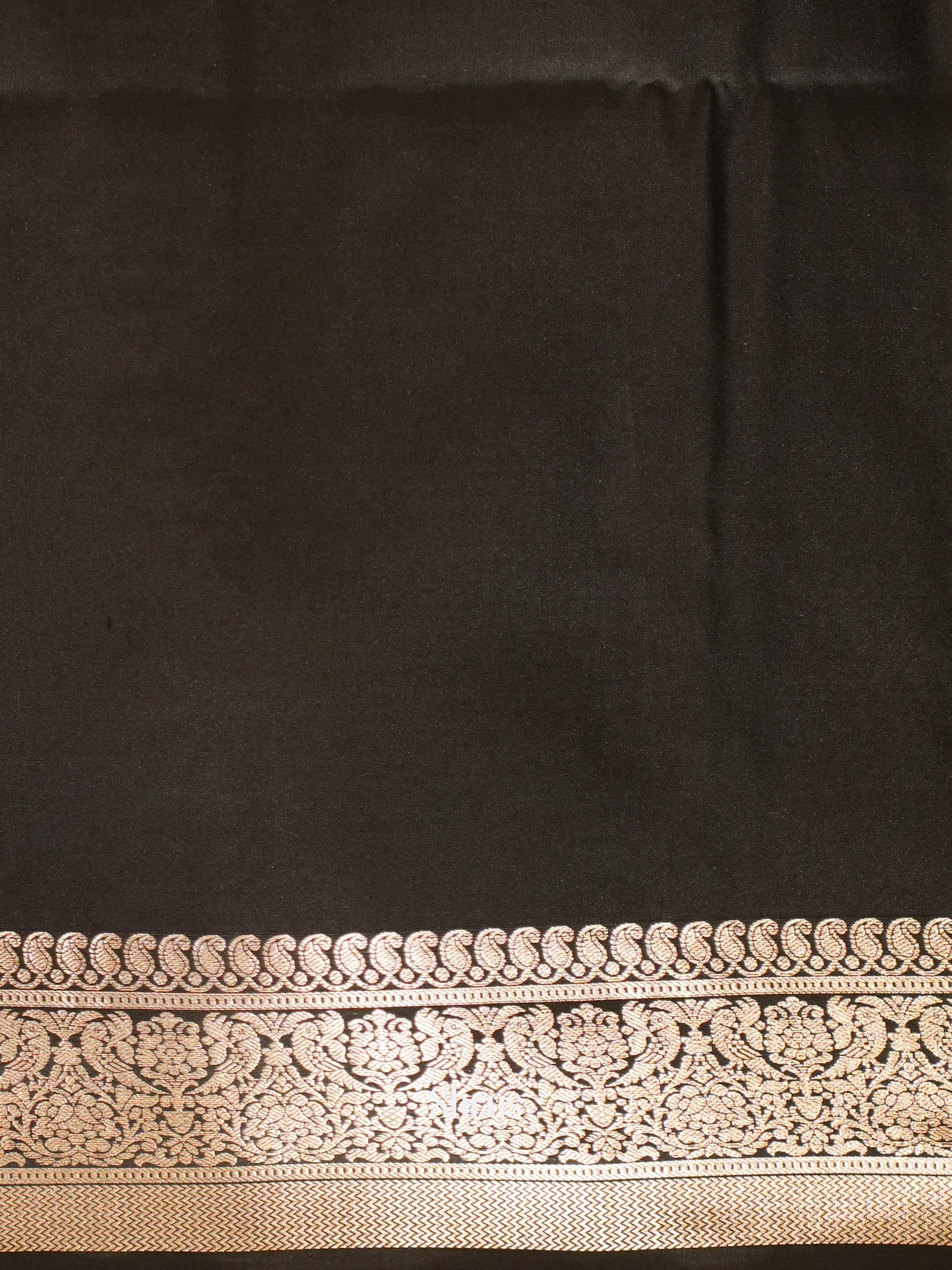 Black (Single Tone) - Soft Silk Saree-2