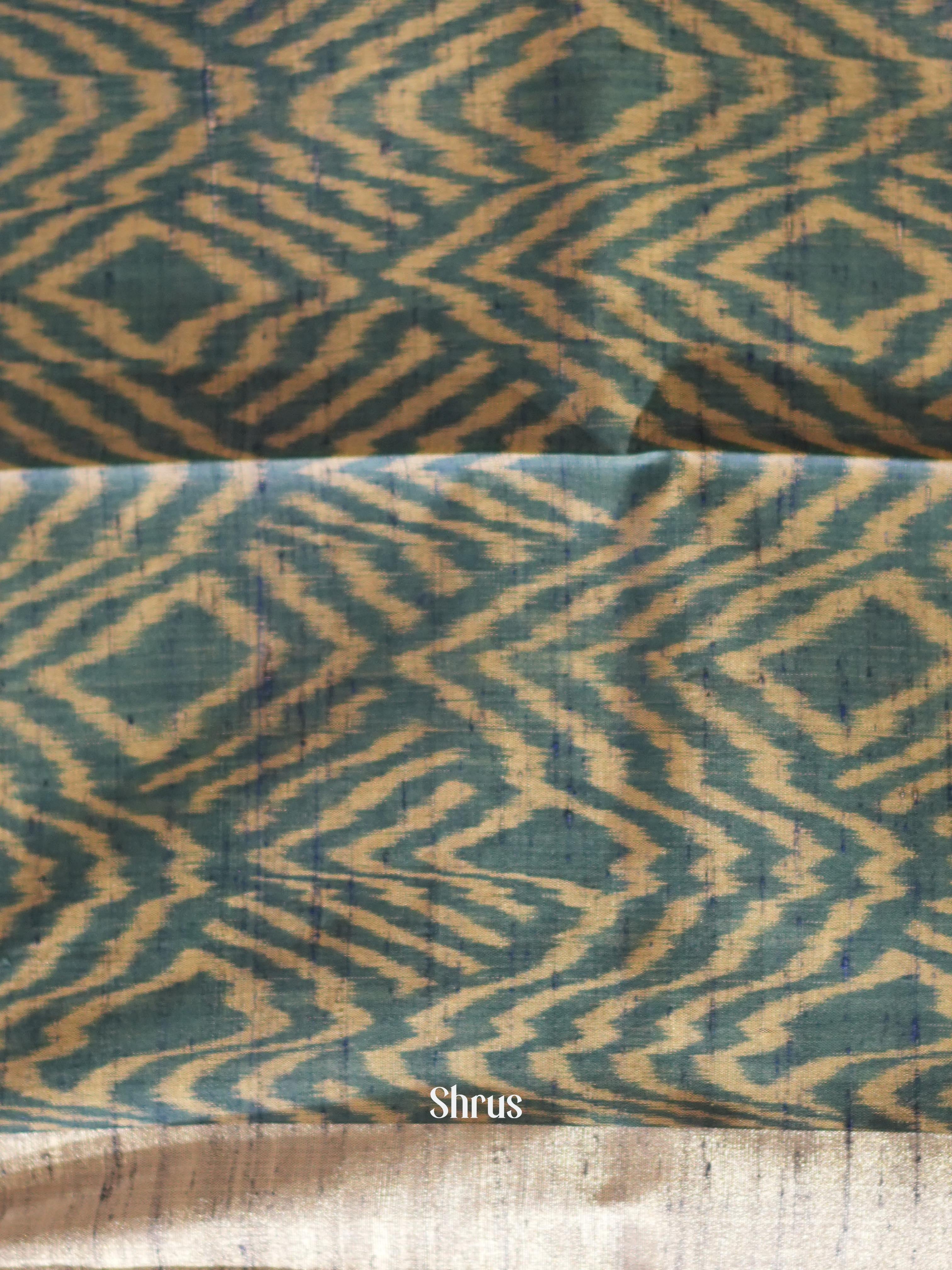 Blue & Cream - Soft Silk Saree - Shop on ShrusEternity.com