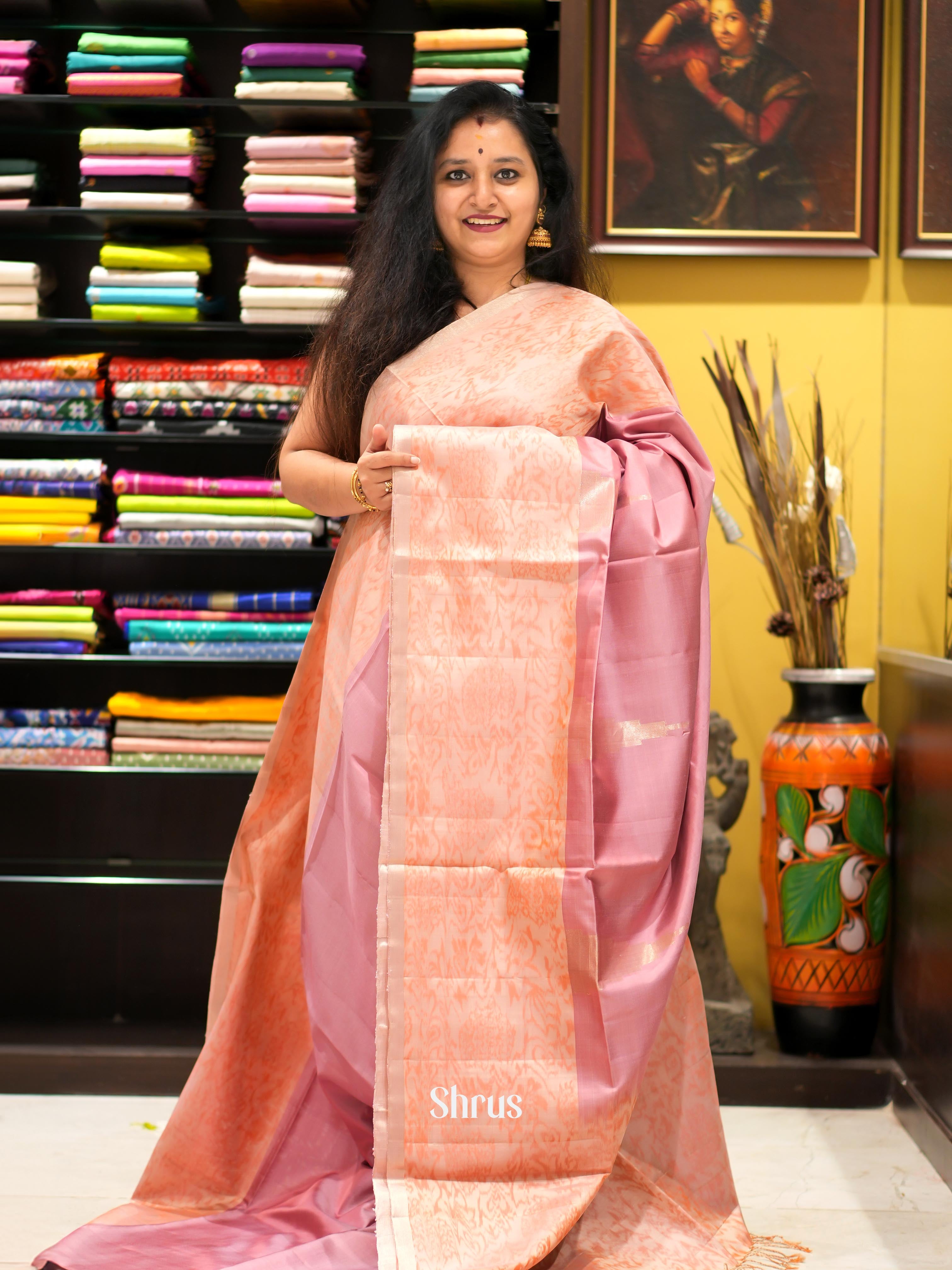 Pink & Peach - Soft Silk Saree - Shop on ShrusEternity.com