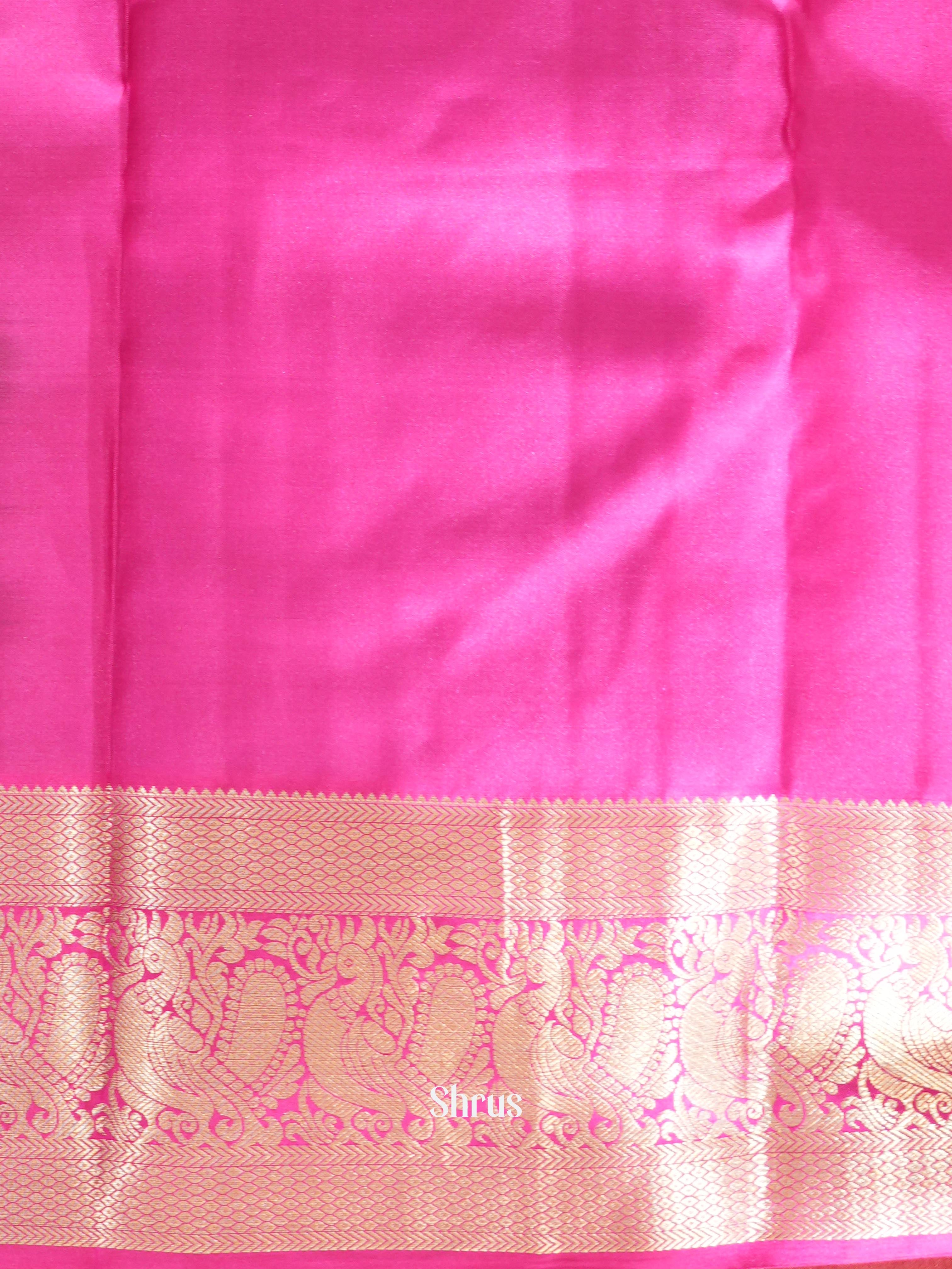 Purple & Pink - Kanchi Border Soft Silk Saree - Shop on ShrusEternity.com