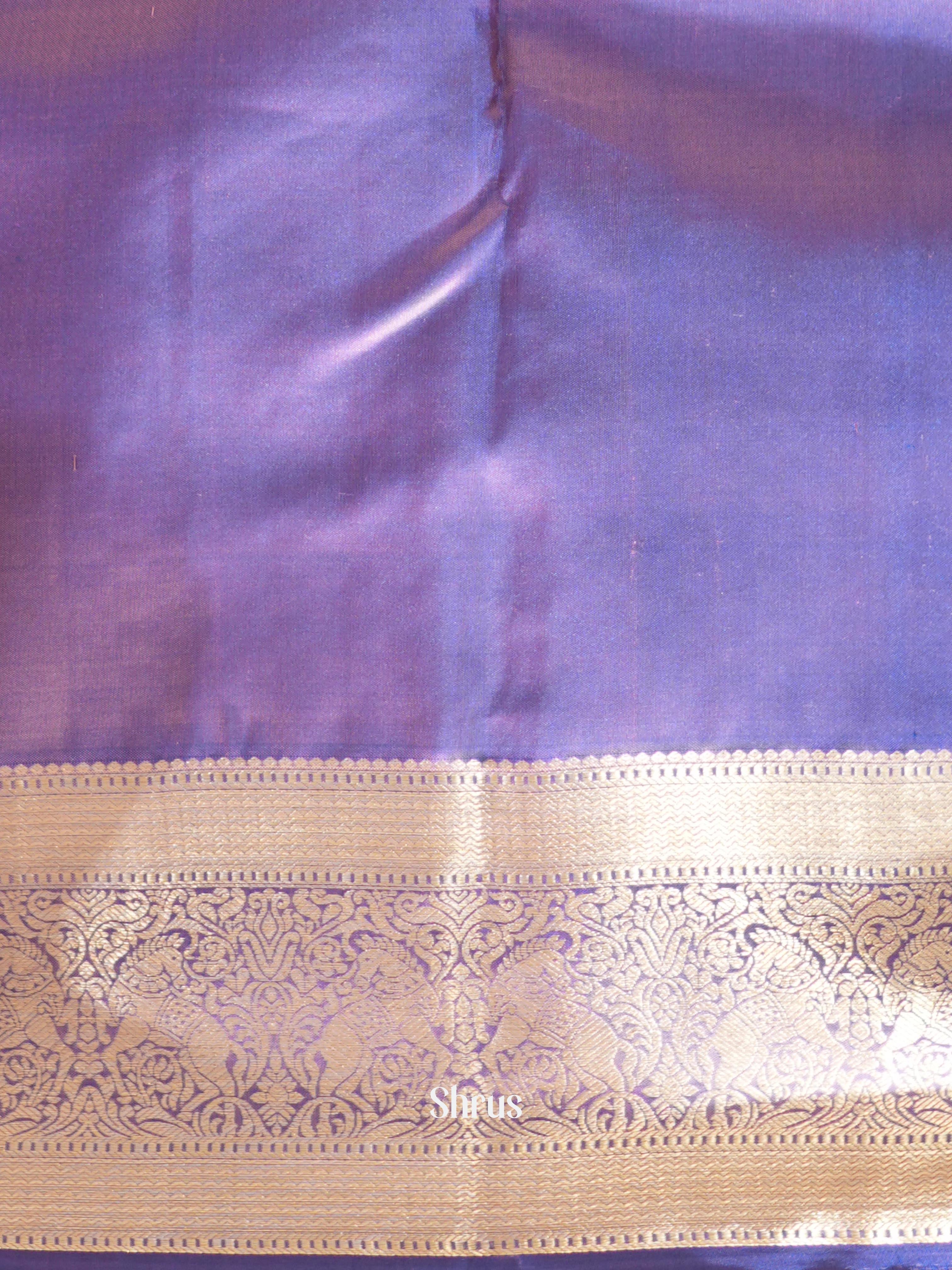 Pink & Purple - Kanchi Border Soft Silk Saree - Shop on ShrusEternity.com