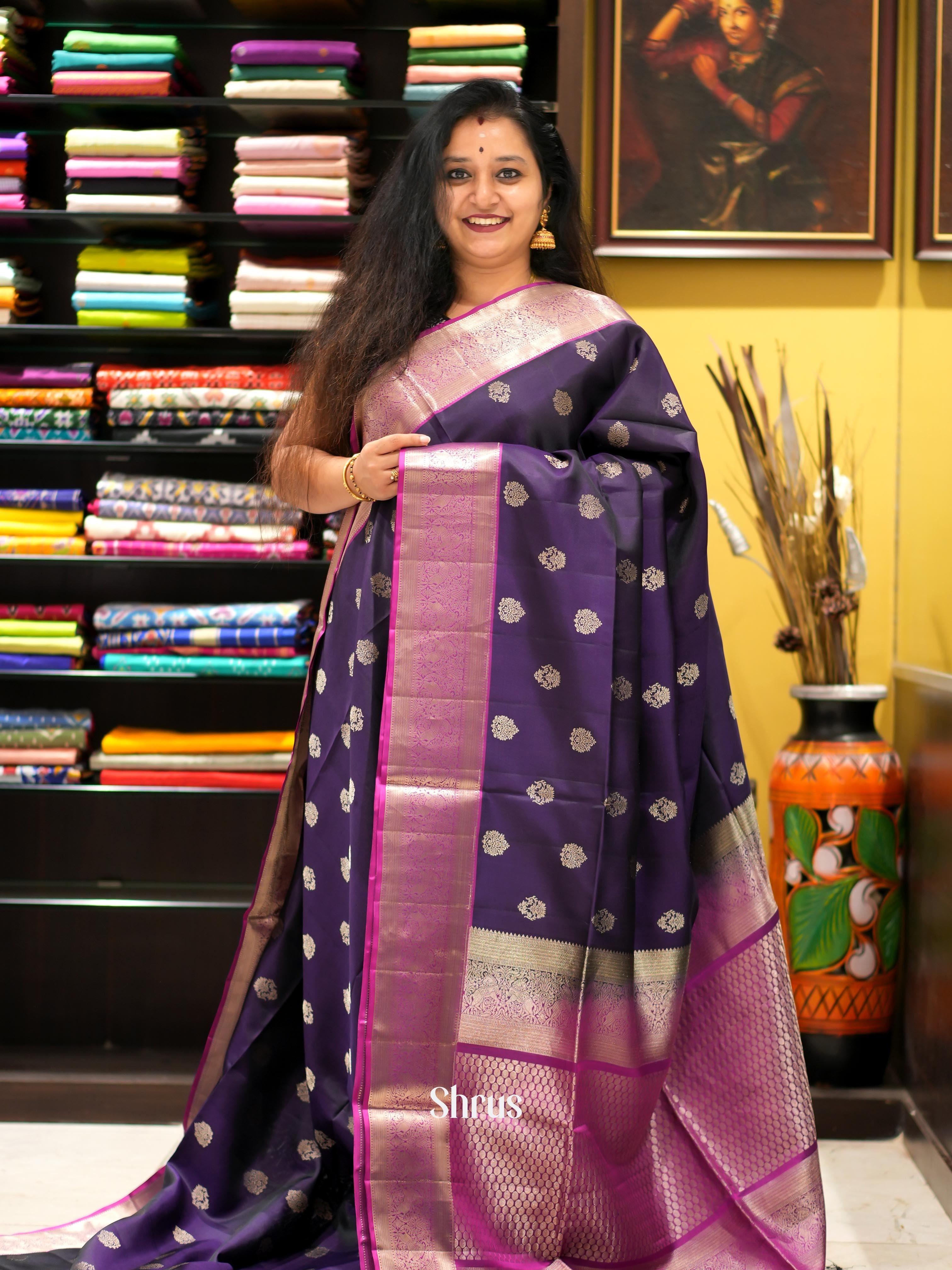 CHS08274 - Kanchi Border Soft Silk Saree - Shop on ShrusEternity.com
