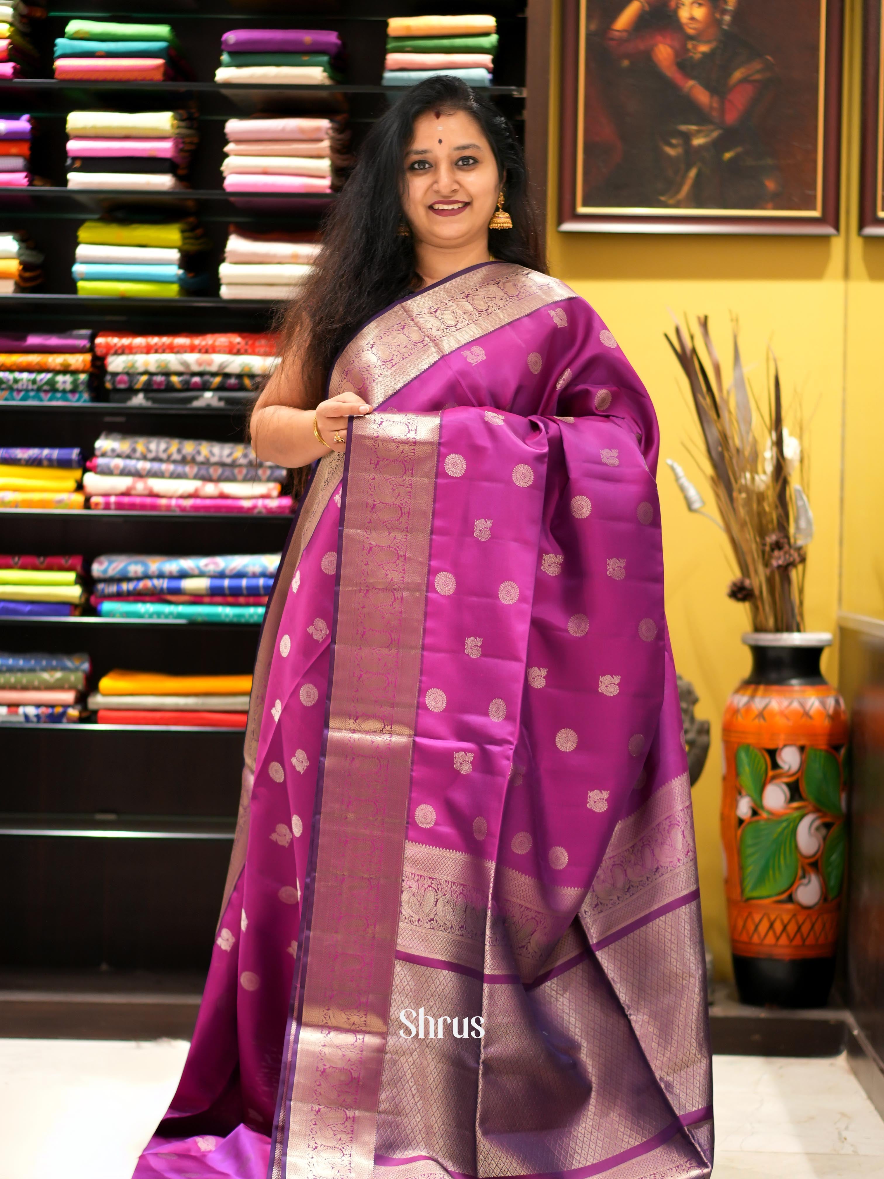 CHS08275 - Kanchi Border Soft Silk Saree - Shop on ShrusEternity.com