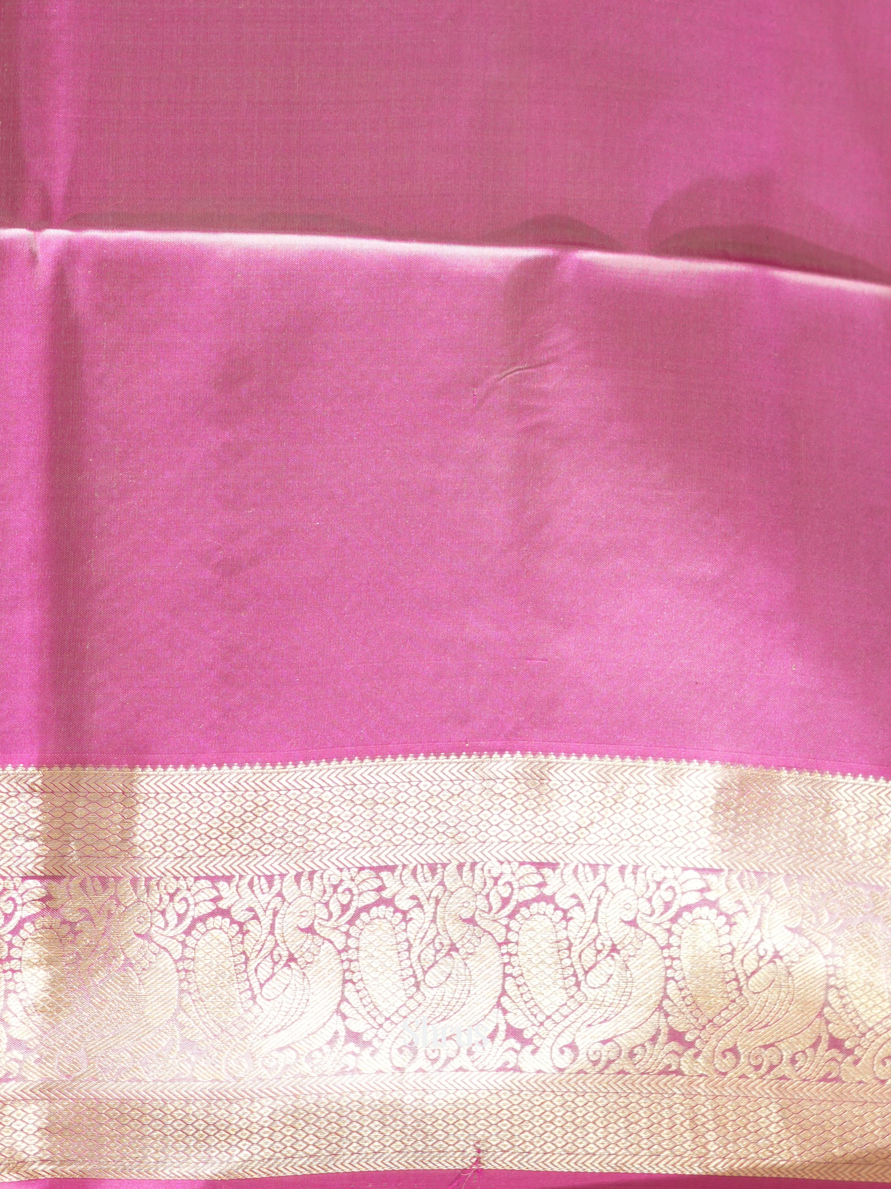 Green & Purple - Kanchi Border Soft Silk Saree - Shop on ShrusEternity.com