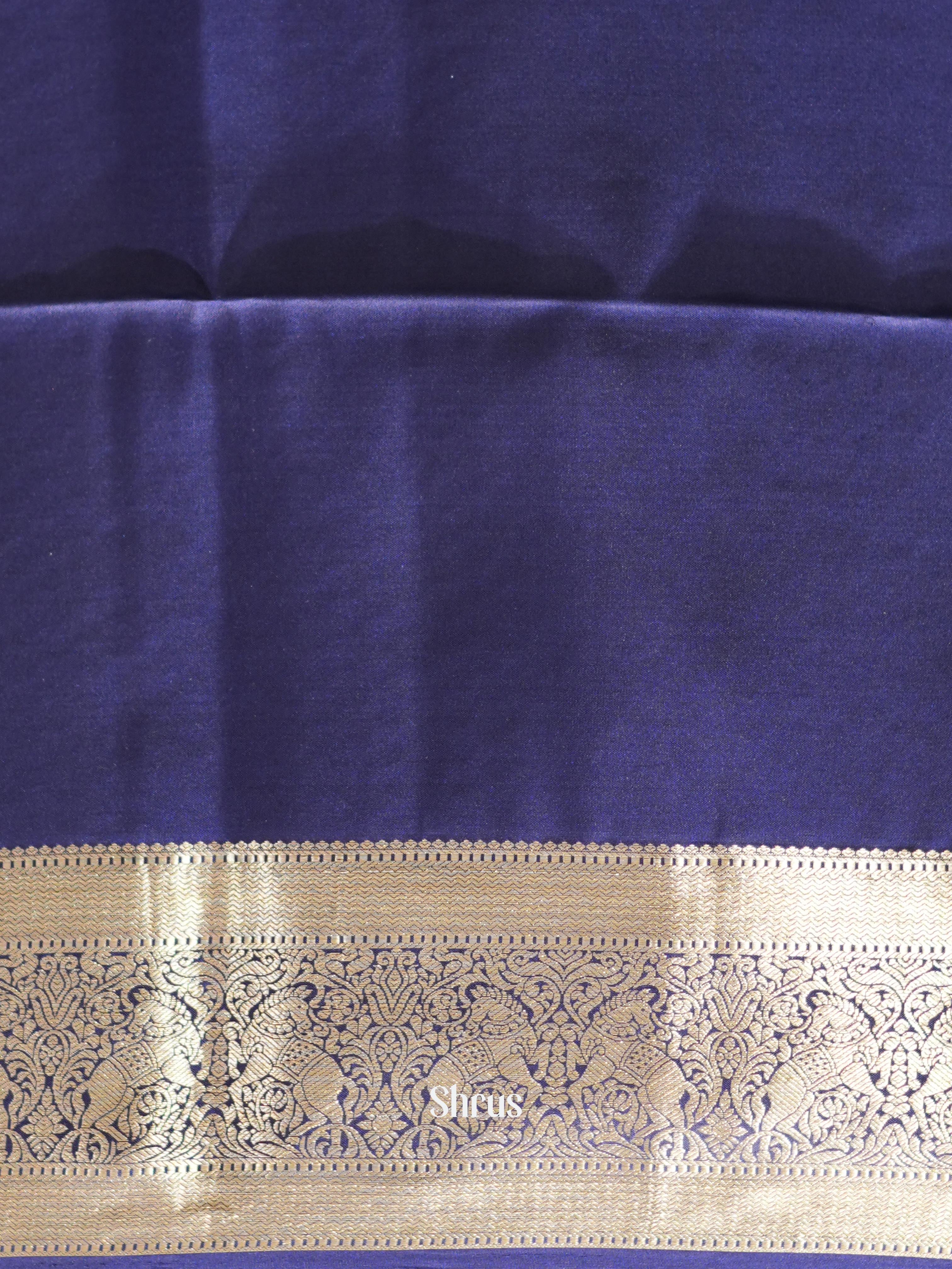 Green & Blue - Kanchi Border Soft Silk Saree - Shop on ShrusEternity.com