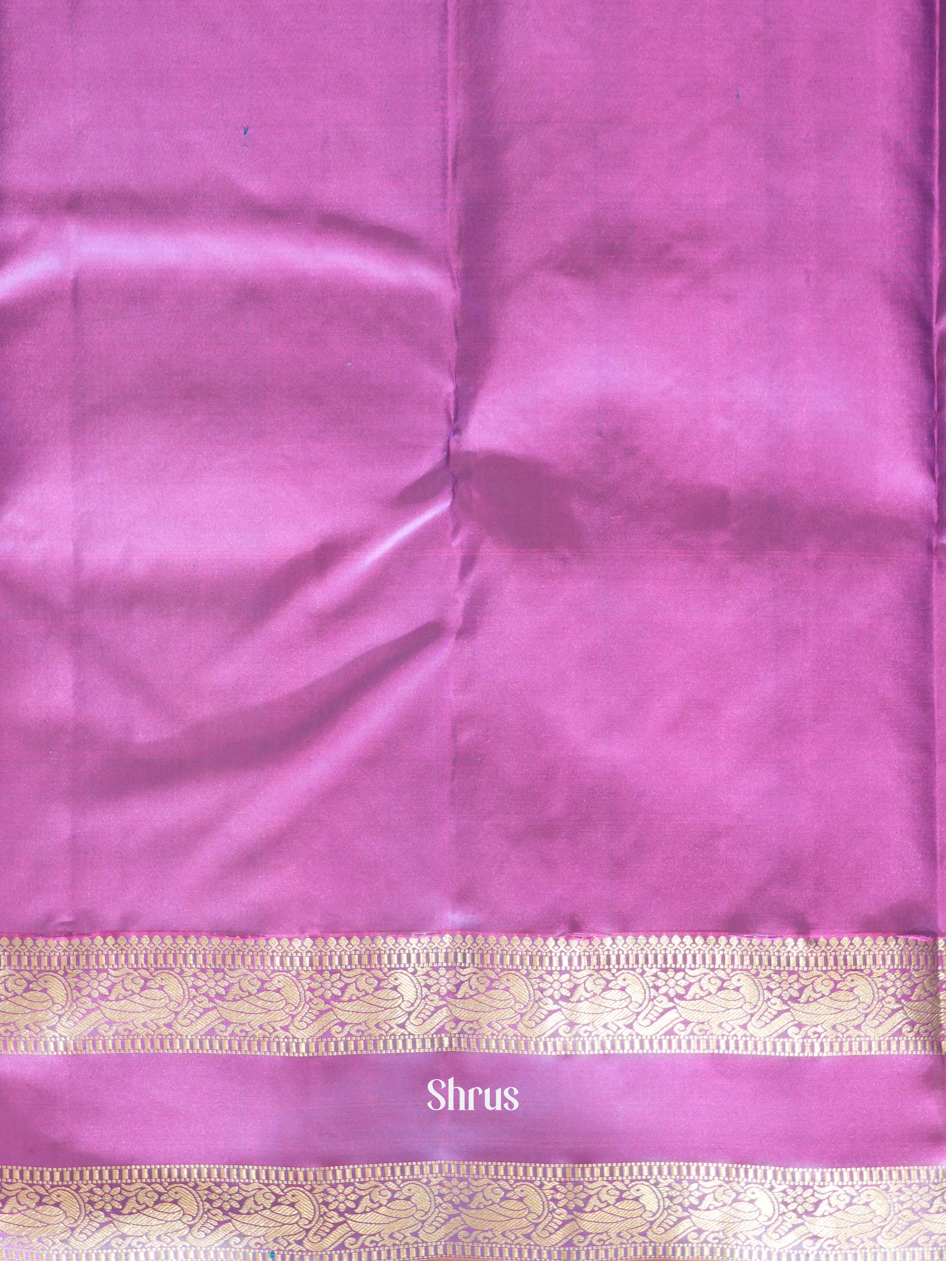 Green & Purple - Kanchi Border Soft Silk Saree - Shop on ShrusEternity.com