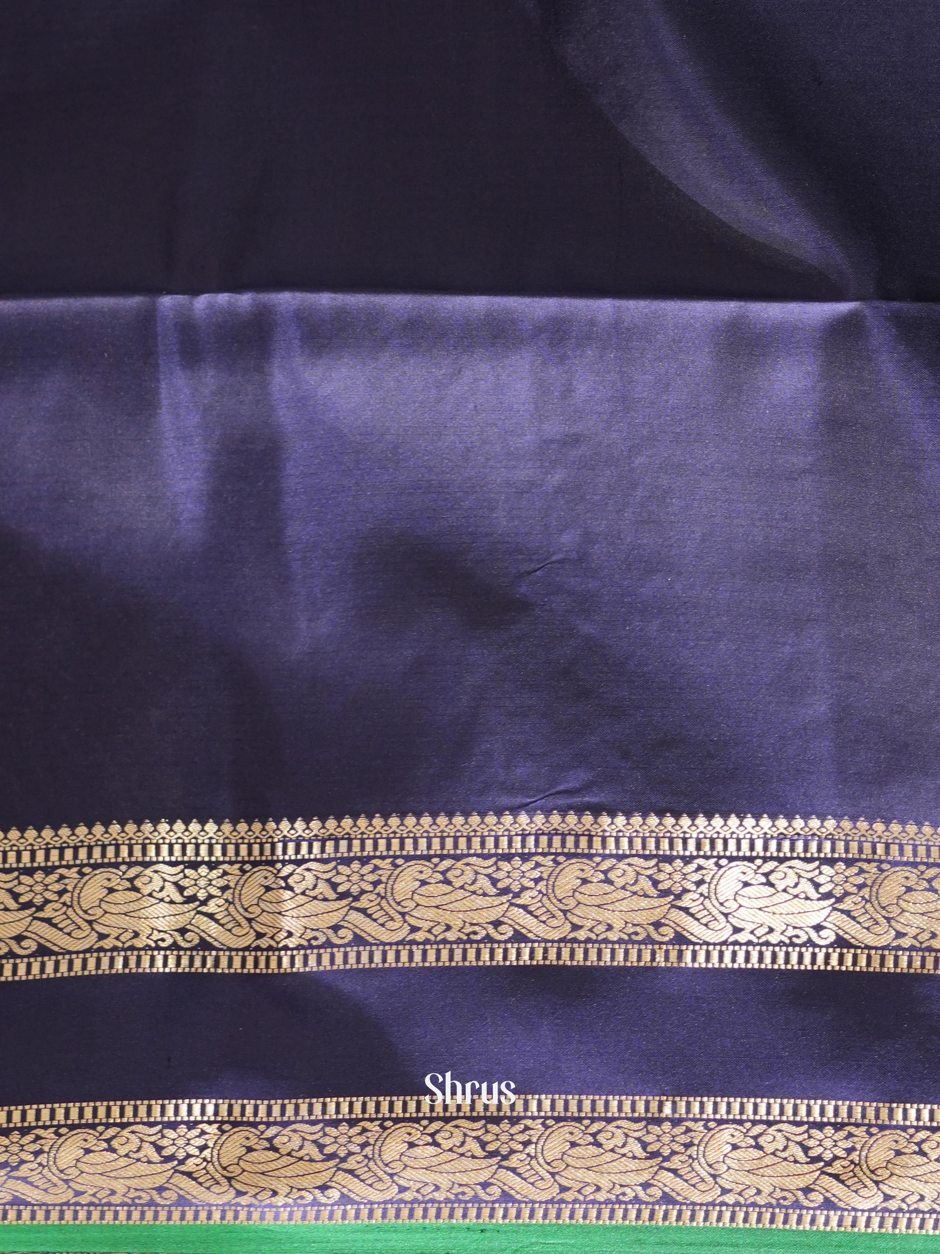 Green & Blue - Kanchi Border Soft Silk Saree-2