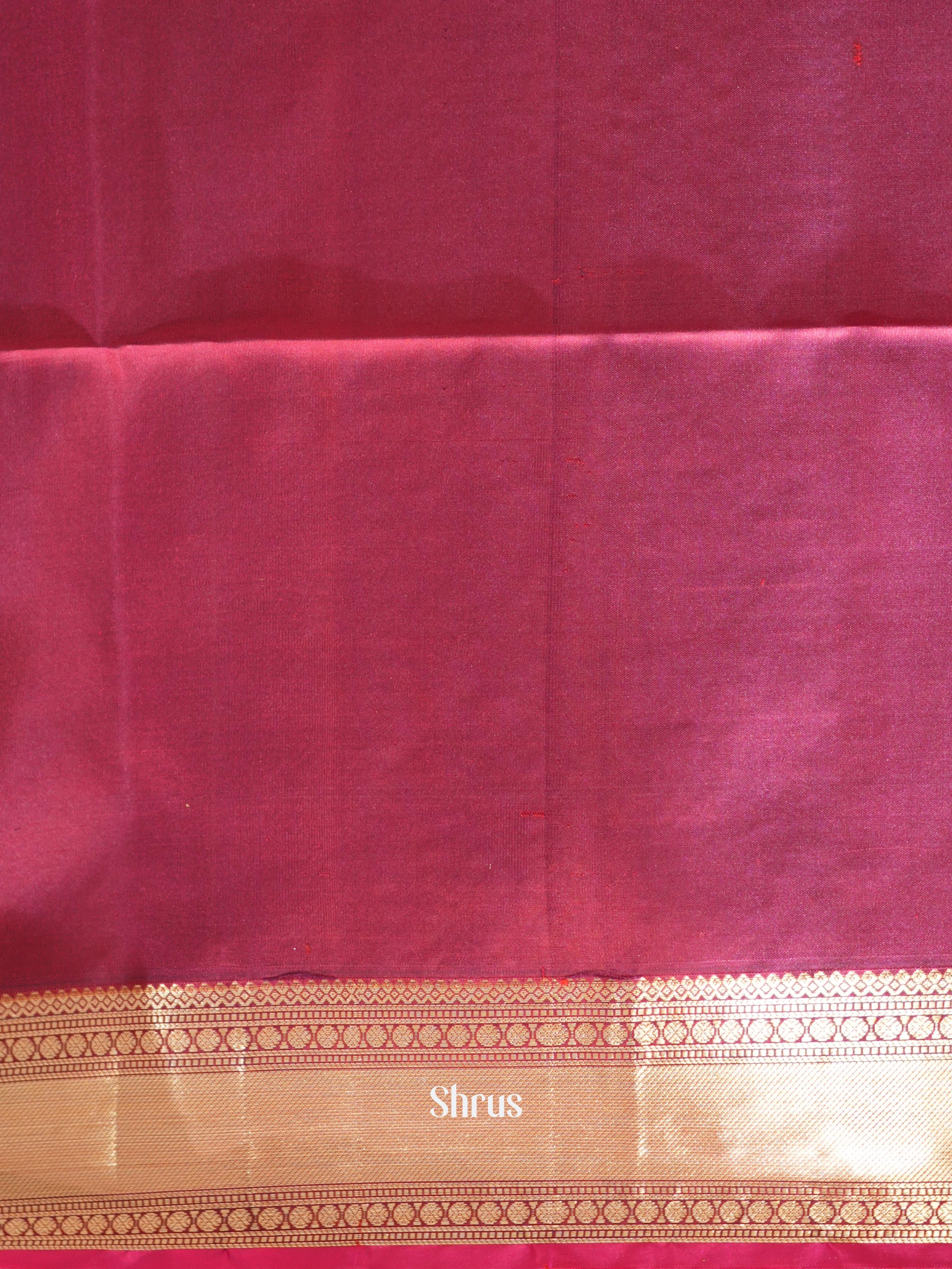 Red & Purple- Kanchi Border Soft Silk Saree - Shop on ShrusEternity.com