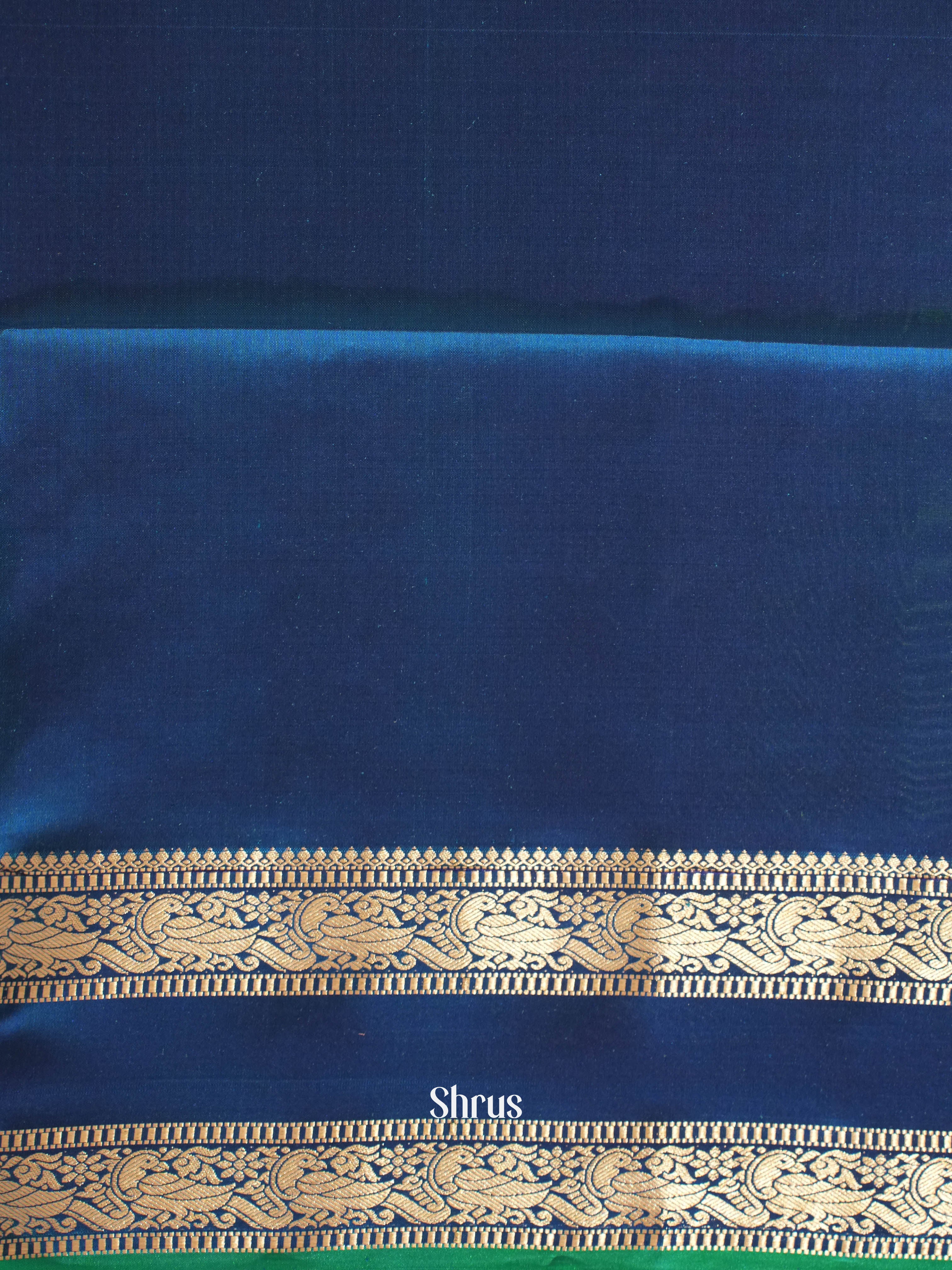 Green & Blue - Soft Silk Saree - Shop on ShrusEternity.com