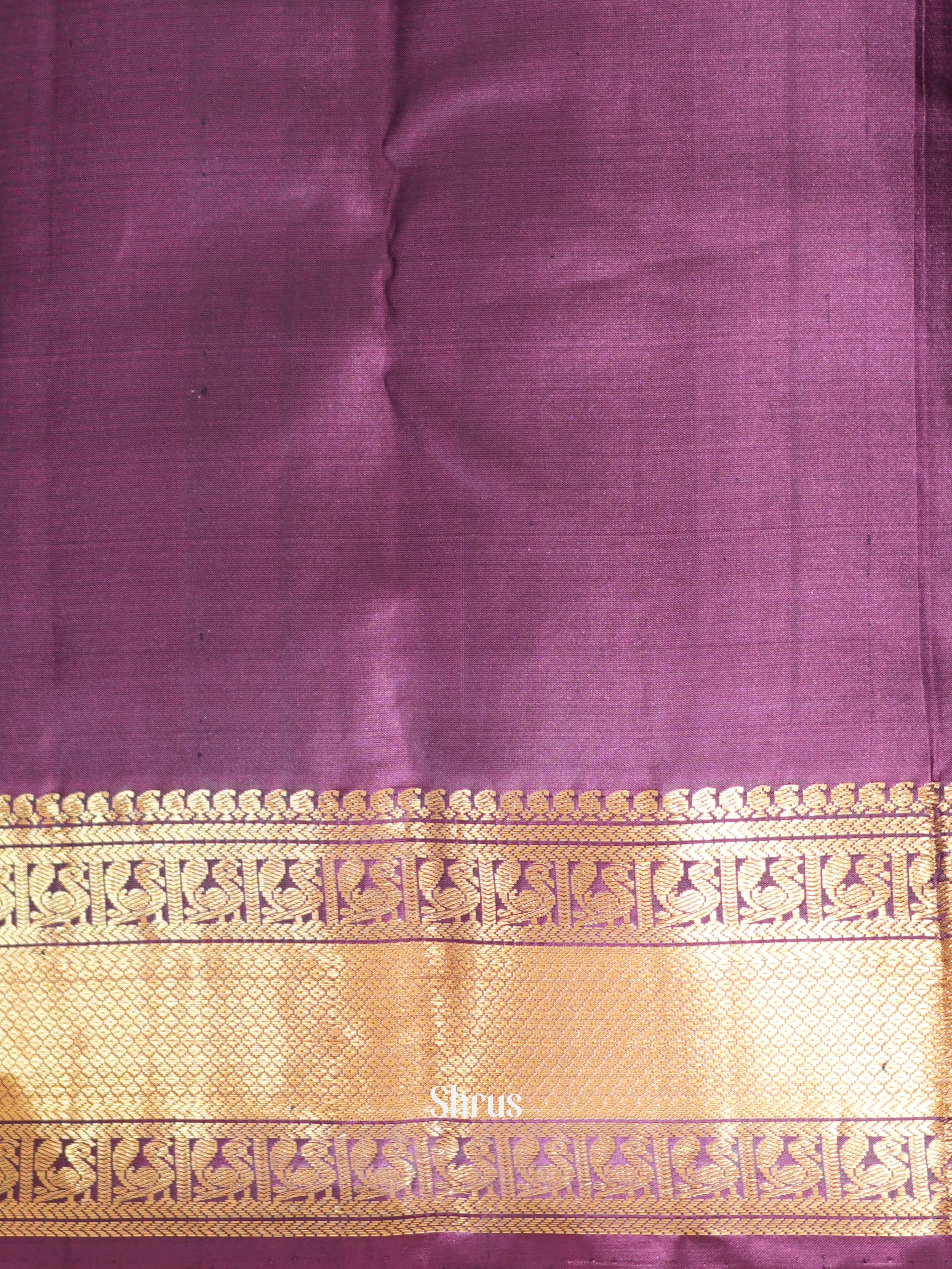 Blue & Purple- Kanchi Border Soft Silk Saree - Shop on ShrusEternity.com