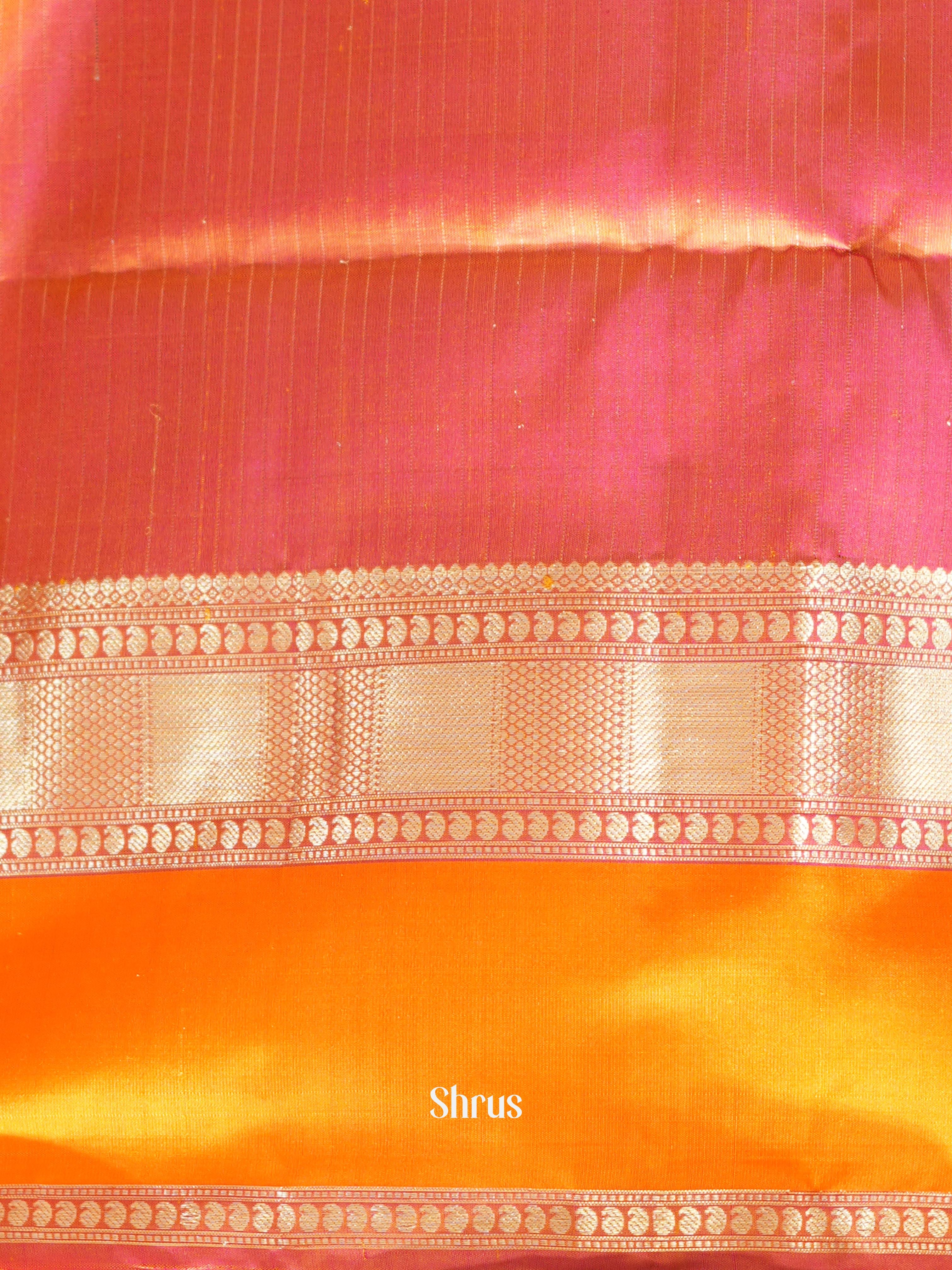 Mustard & Brick - Kanchi Border Soft Silk Saree - Shop on ShrusEternity.com