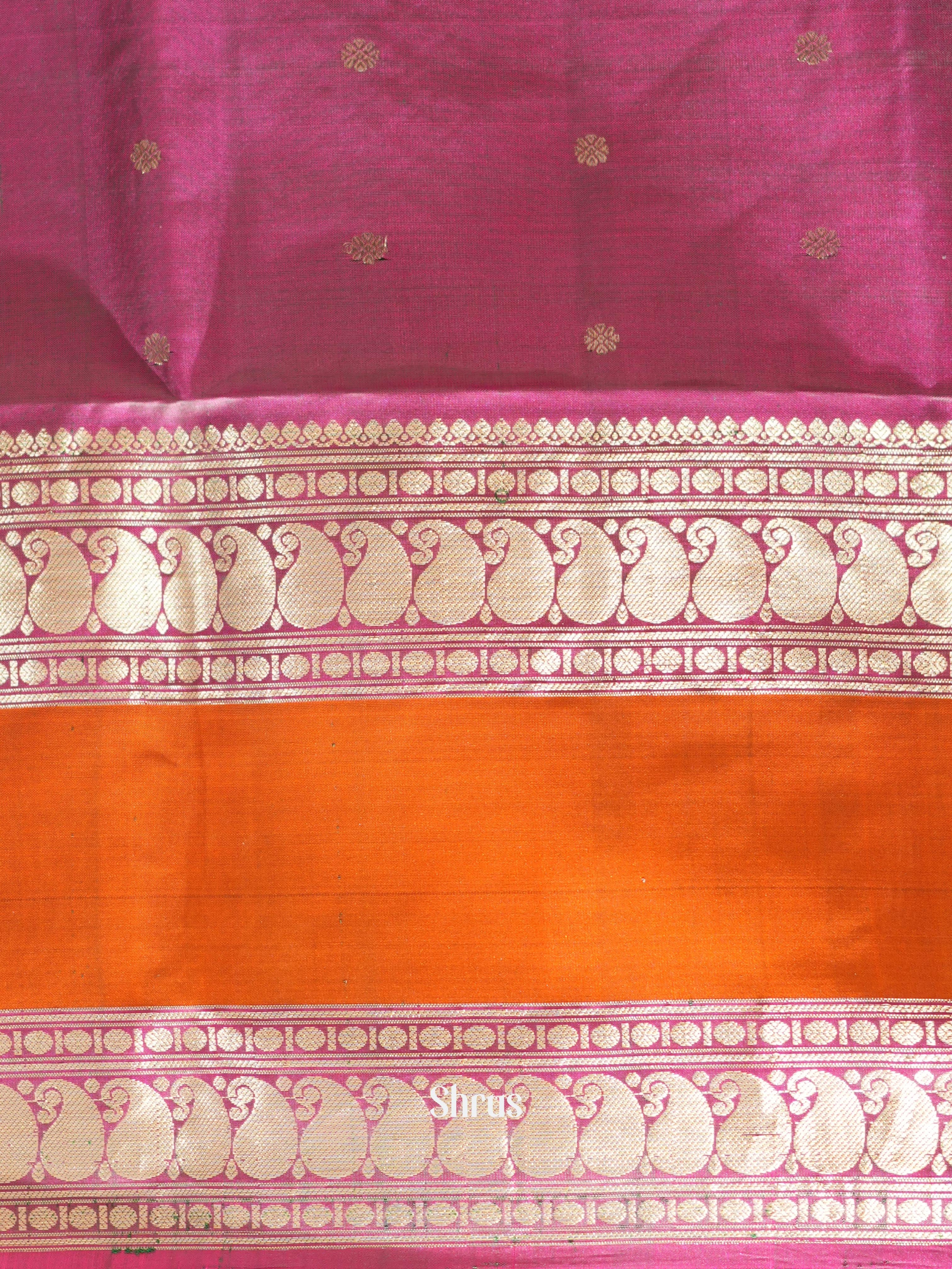Green & Orange - Kanchi Border Soft Silk Saree - Shop on ShrusEternity.com
