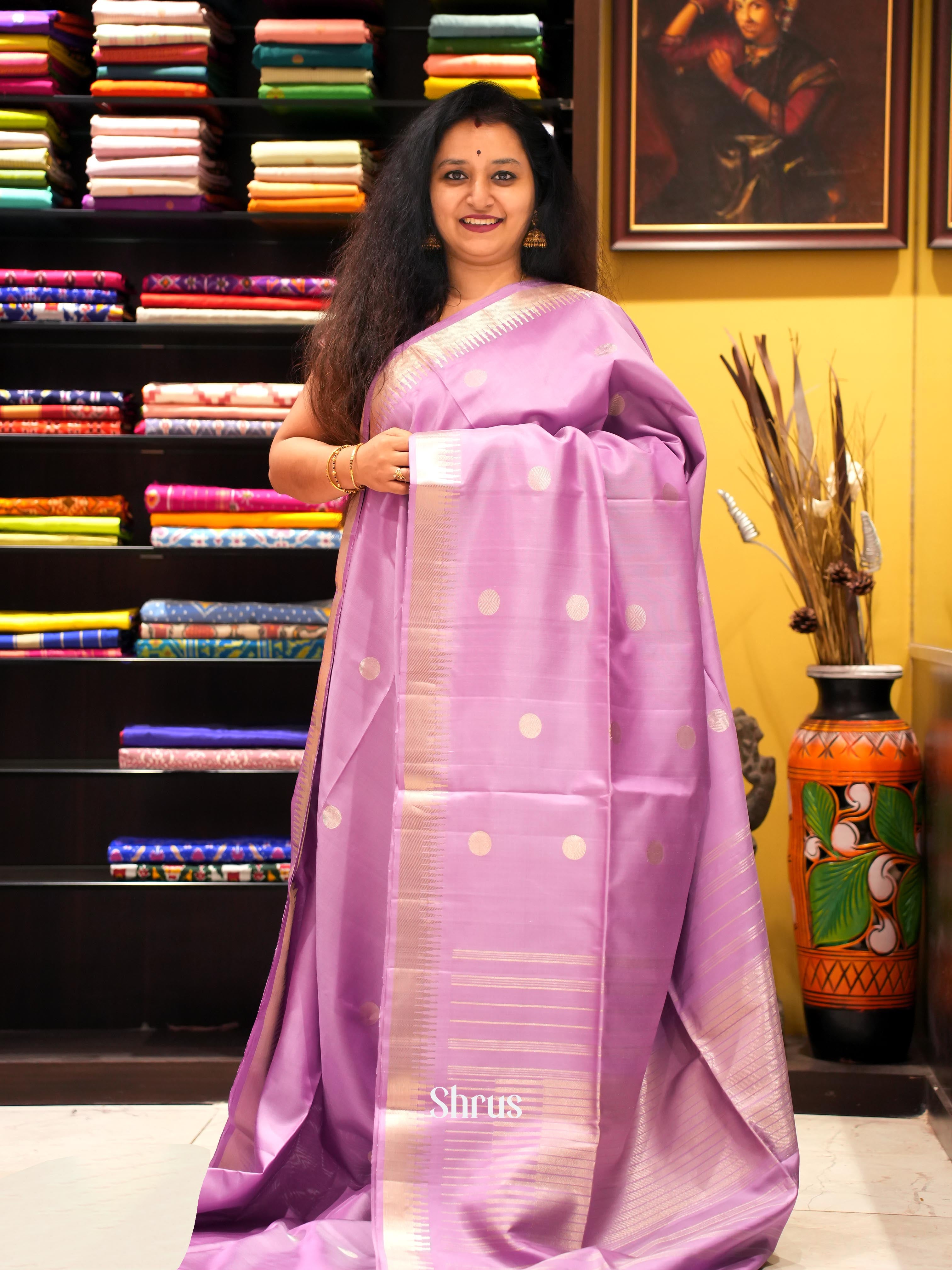 Lavender(Single Tone) - Soft Silk Saree - Shop on ShrusEternity.com