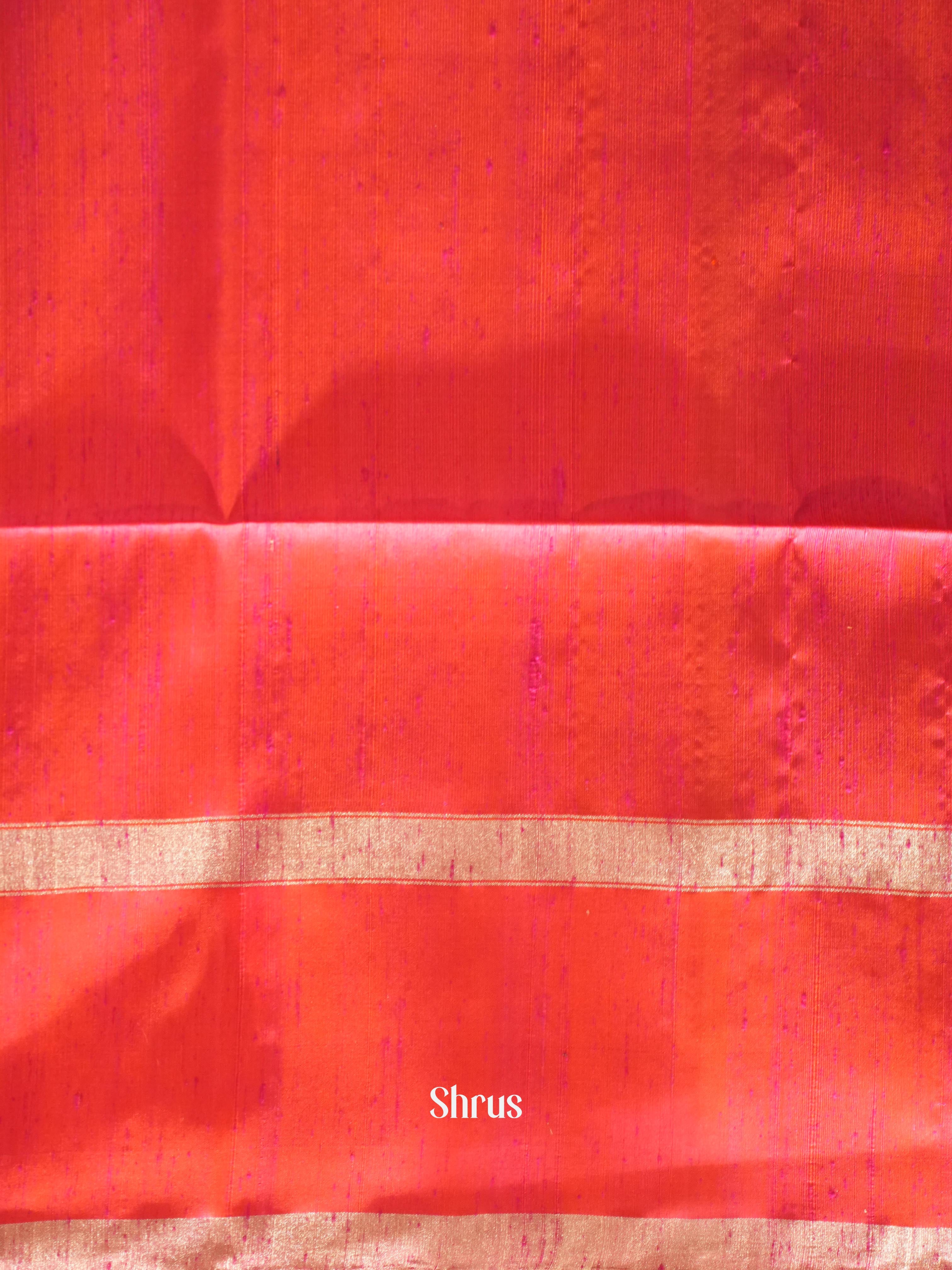 Green & Orangish Pink - Soft Silk Saree - Shop on ShrusEternity.com