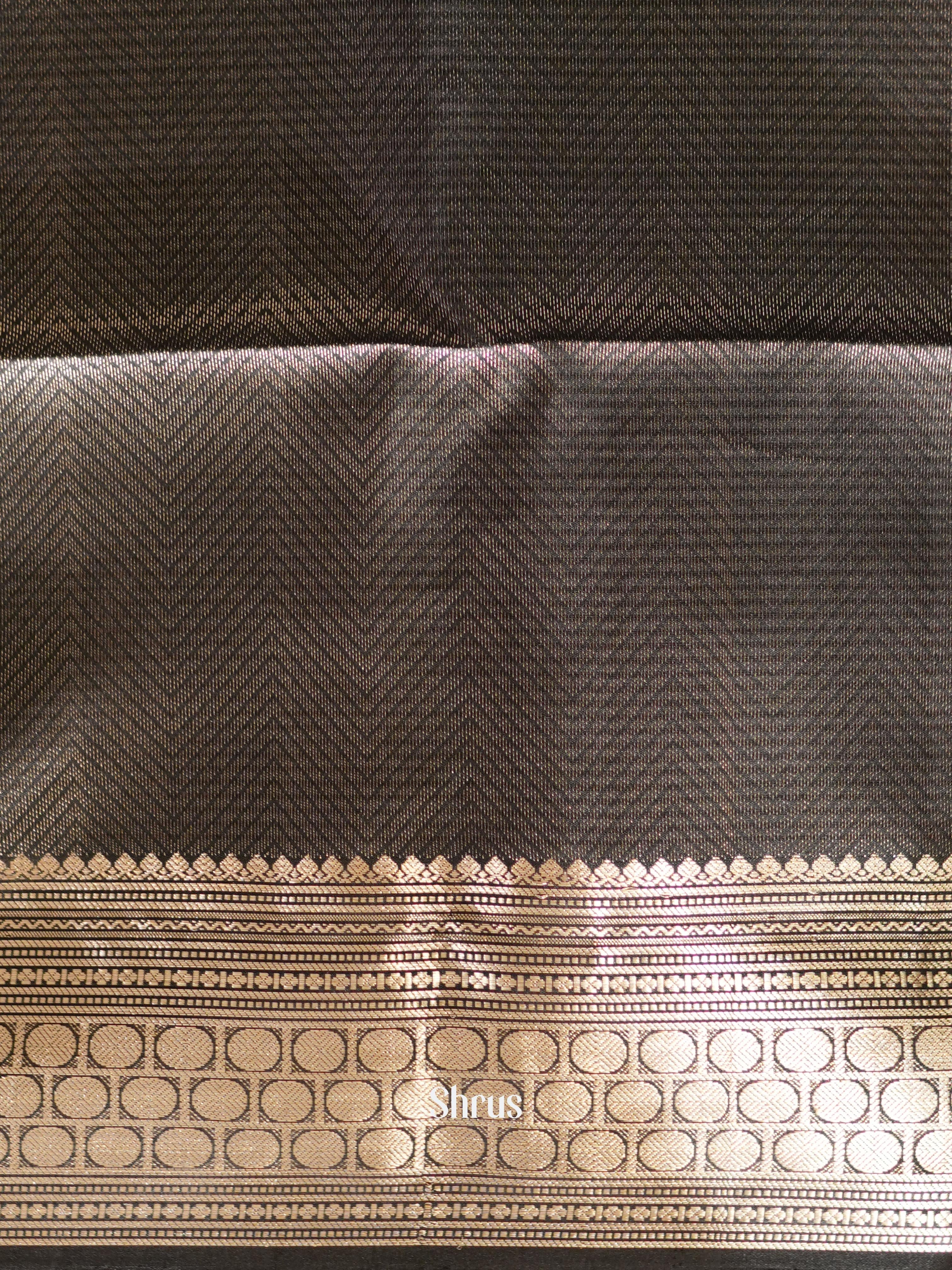 Maroon & Black- Kanchi Border Soft Silk Saree - Shop on ShrusEternity.com